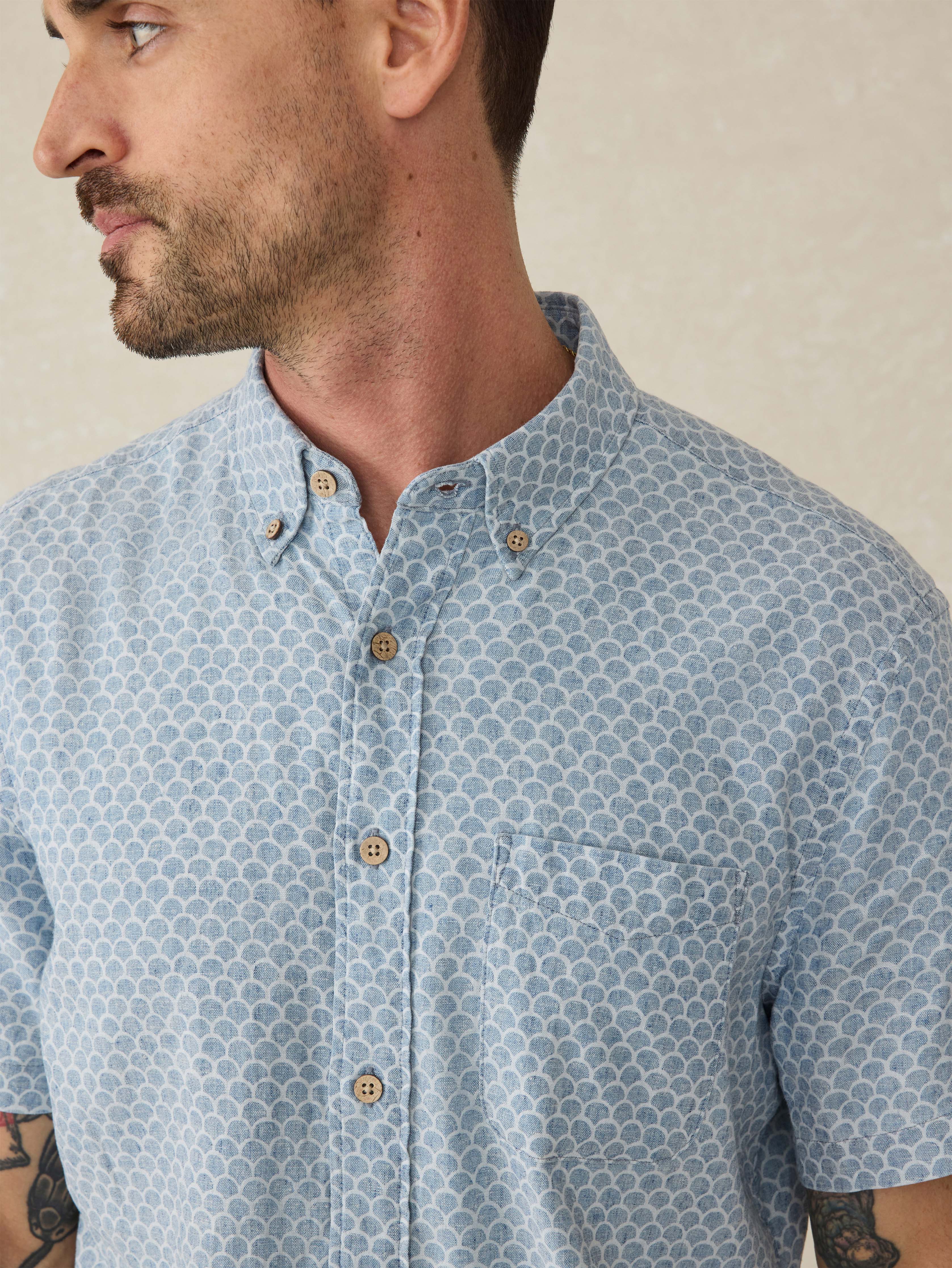 Short- Sleeve Breeze Shirt - Fish Scale Redux