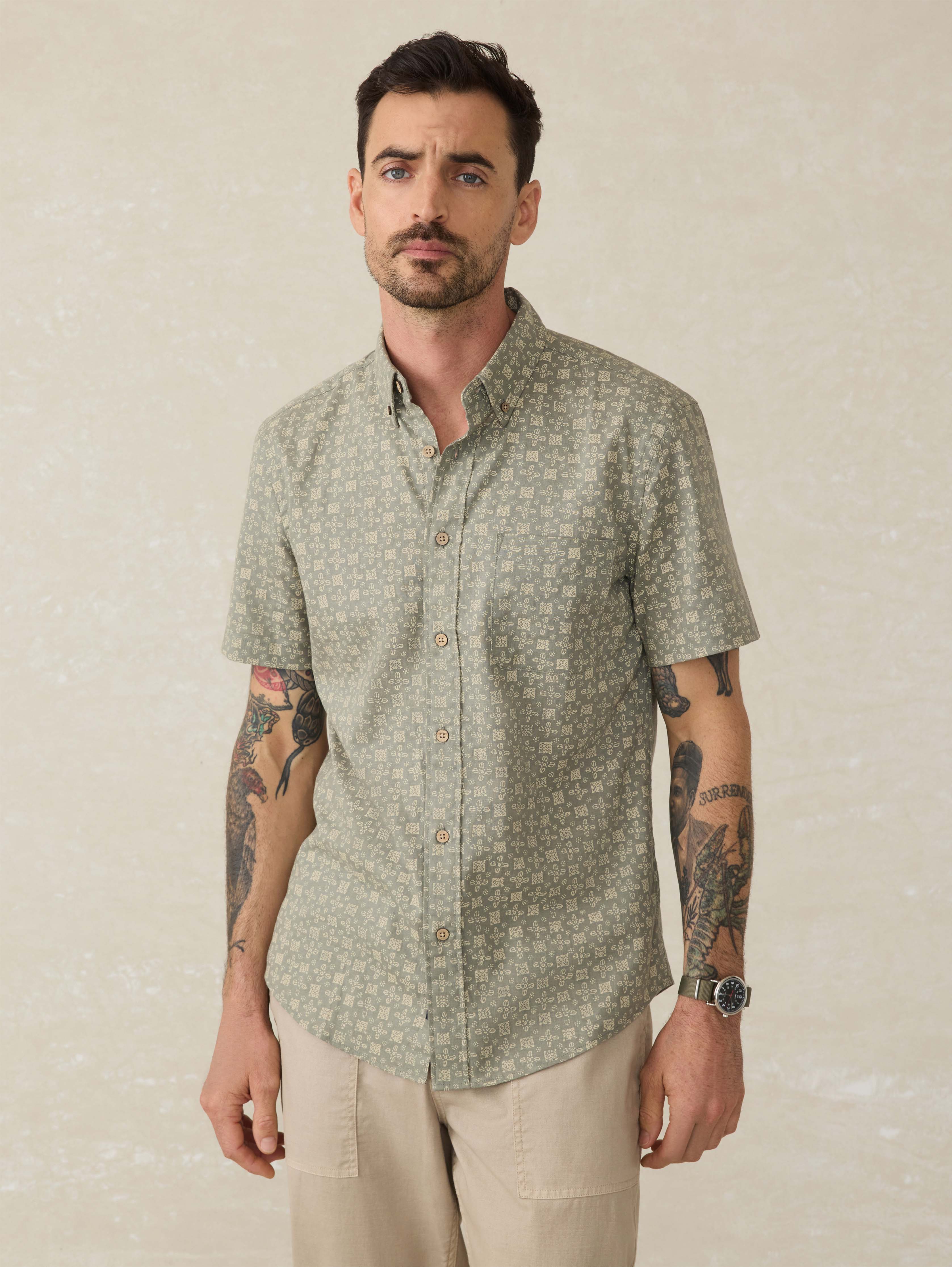◆Fallett◆ Smoking short sleeve ivory BASIC SHORT-SLEEVE SHIRT IVORY - FALLETT | 60% - Asian