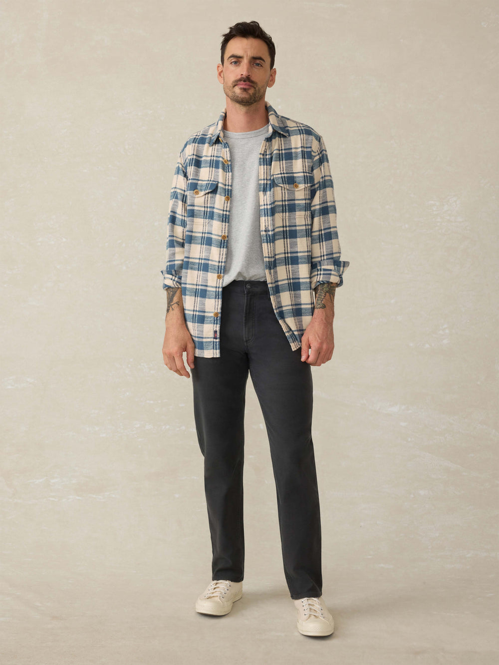 Faherty Mens Stretch Terry 5-Pocket Pant - Onxy Black