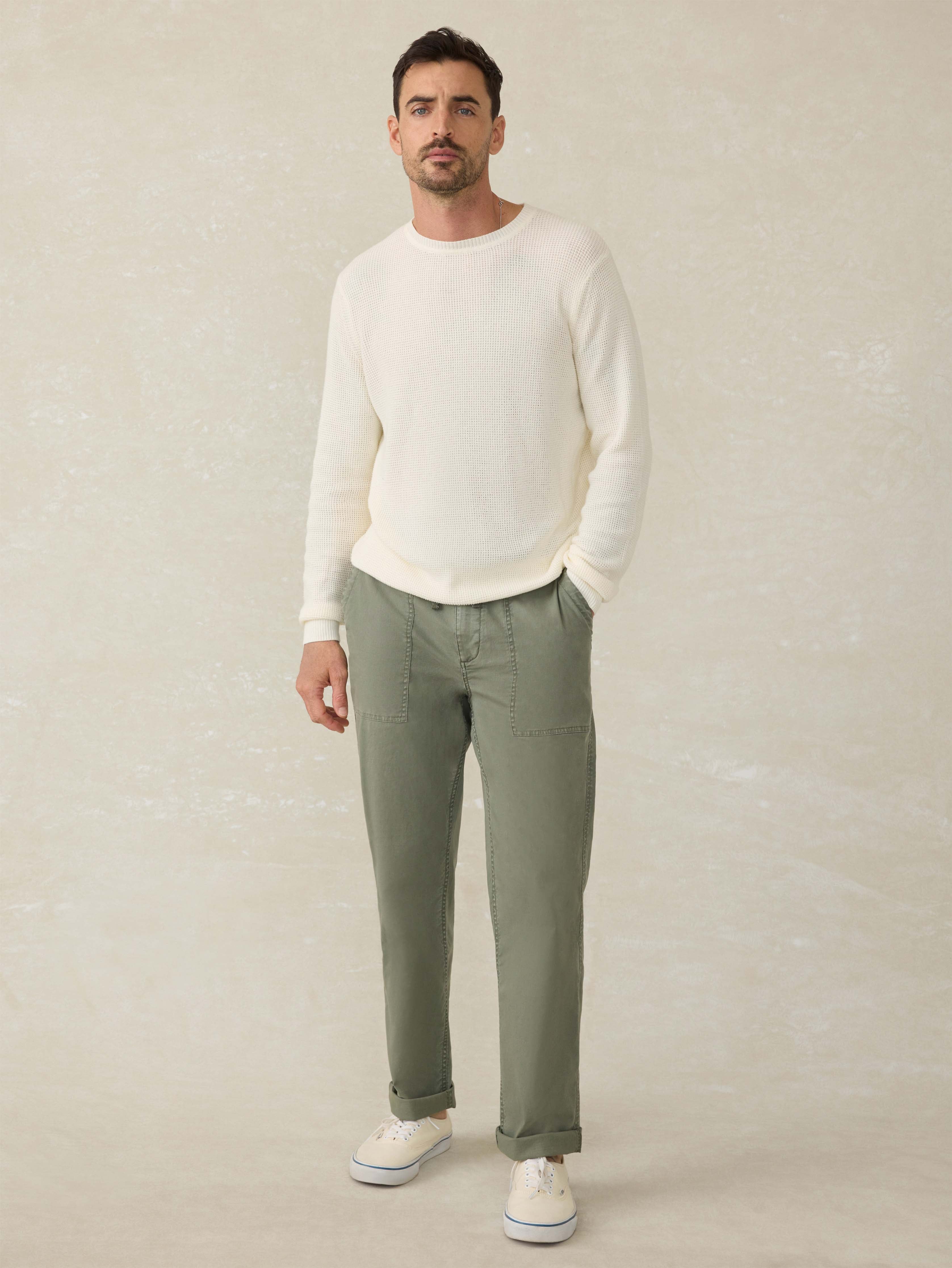 Sunwashed Crewneck Sweater - White Shell