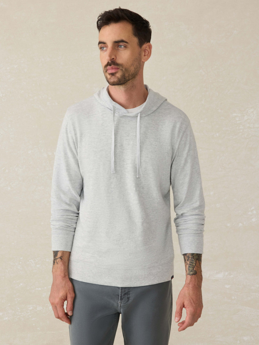 Sunwashed Midweight Organic Hoodie Light Grey Heather