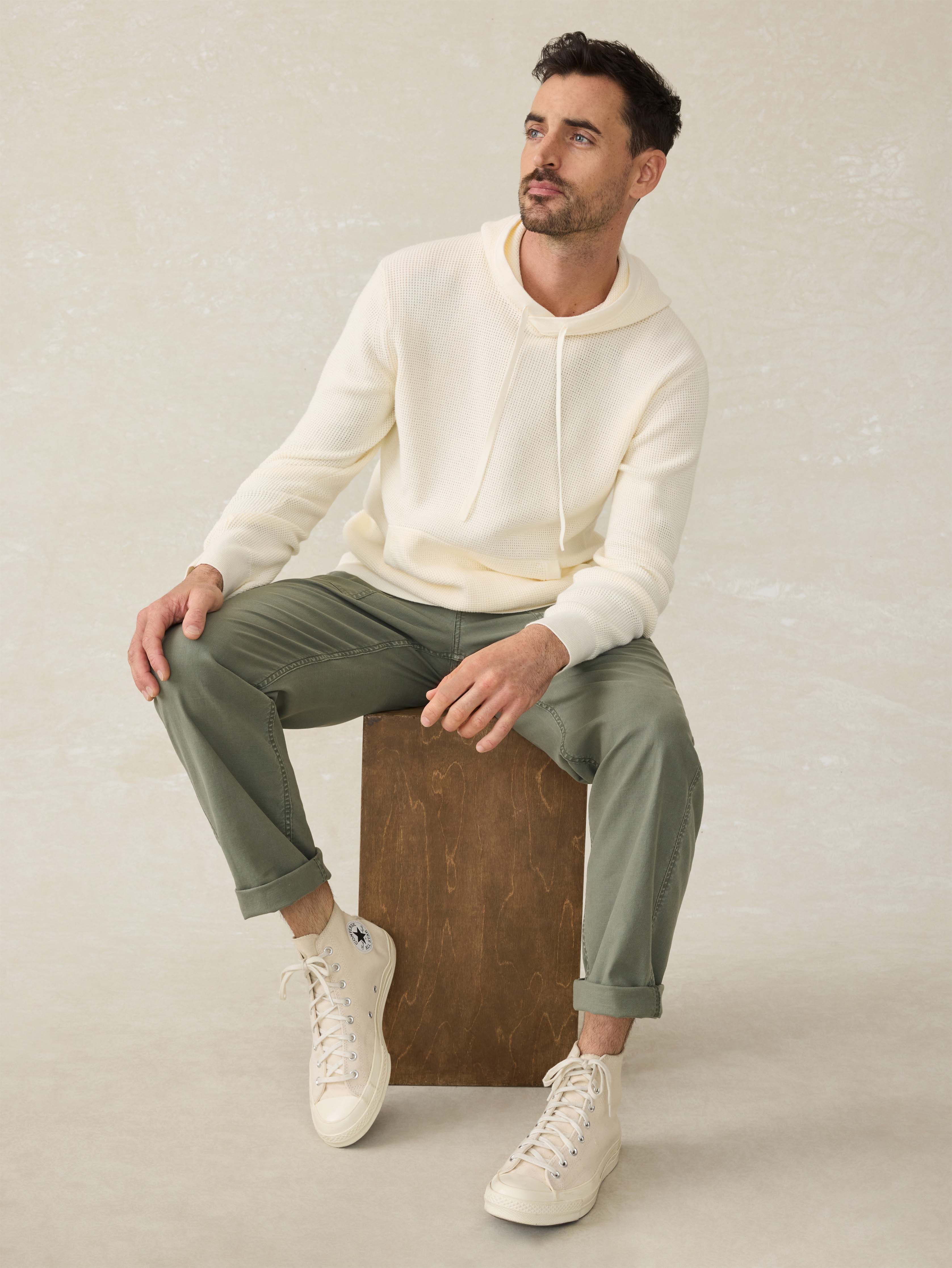 Sunwashed Sweater Hoodie - White Shell