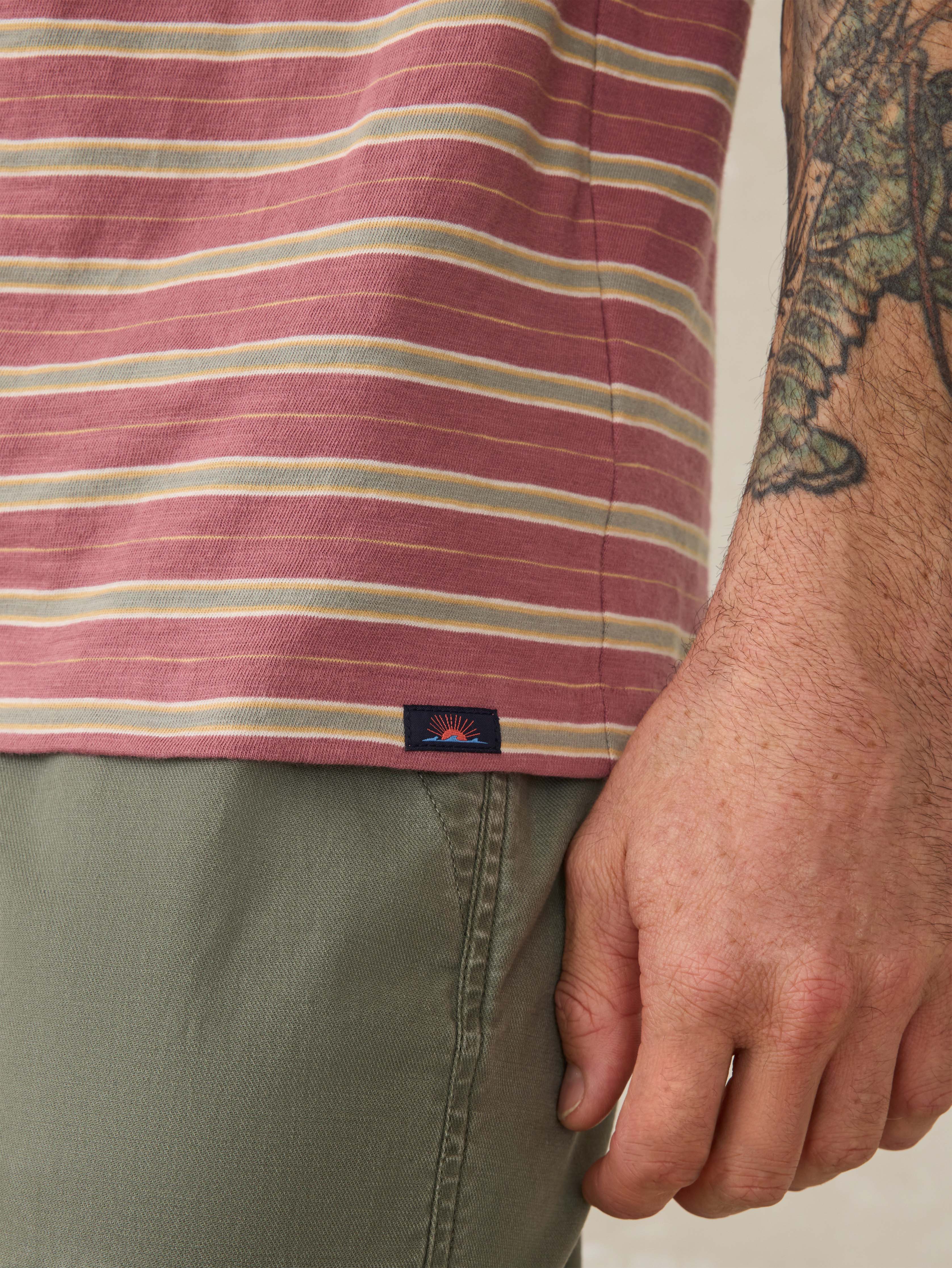 Sunwashed Tee - Red Reef Stripe