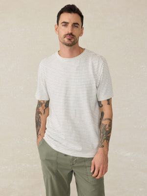 Sunwashed Tee - Cream Flint Stripe