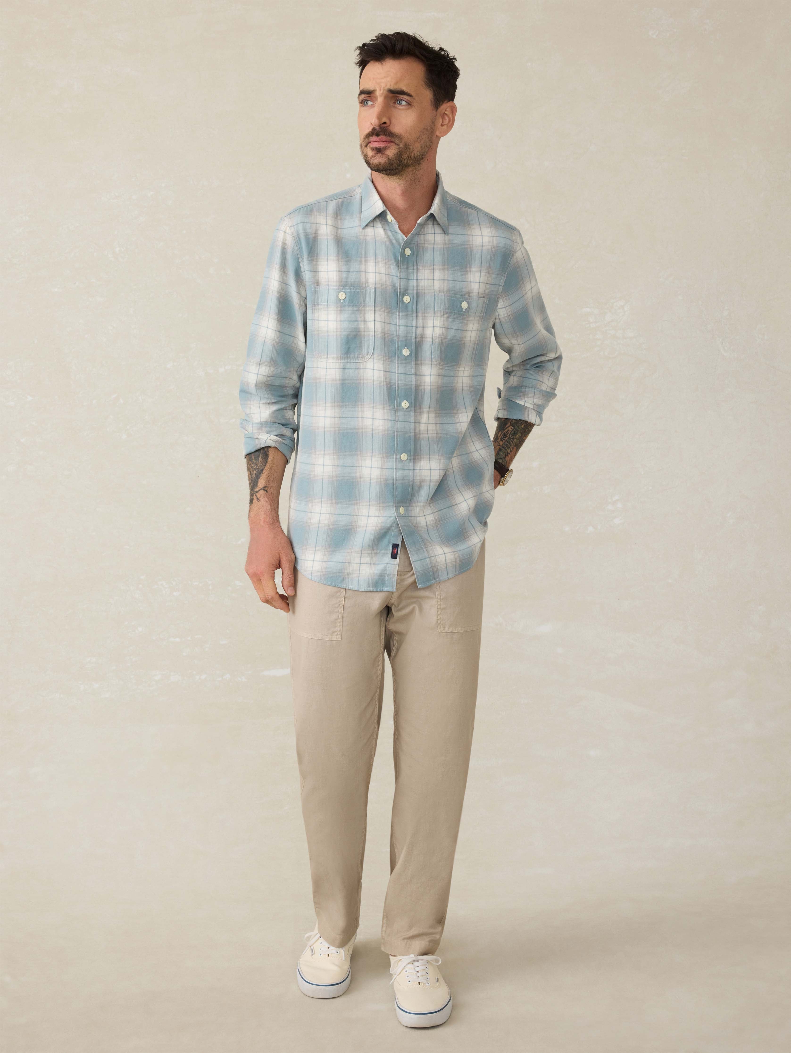 Tried & True Chambray Workshirt - Emerald Coast Plaid