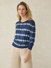 Tropical Cashmere Sweater - Indigo Tie Dye