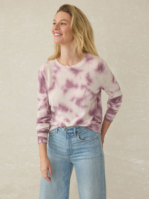 Tropical Cashmere Sweater - Orchid Tie Dye