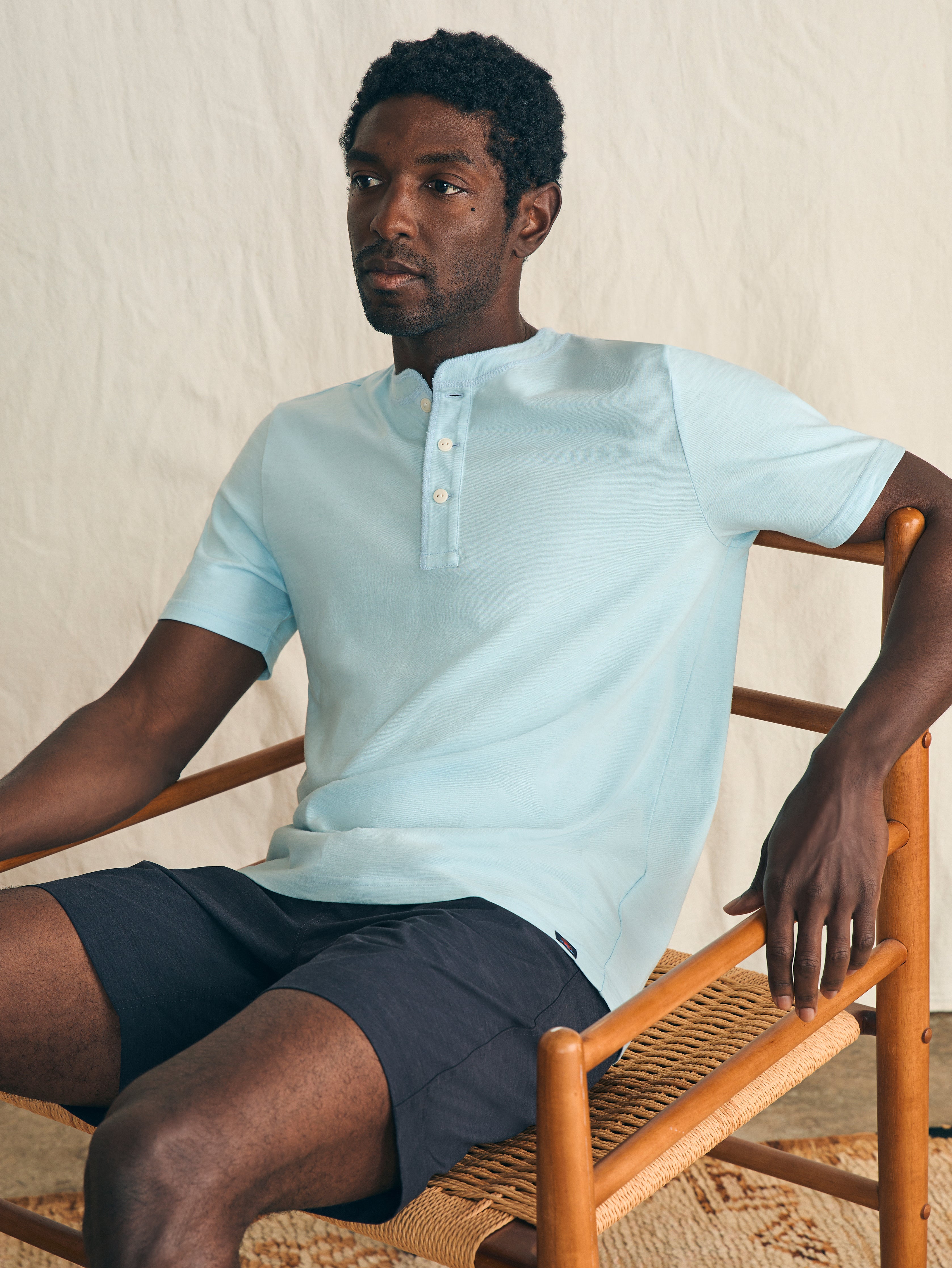 Short-Sleeve Sunwashed Henley