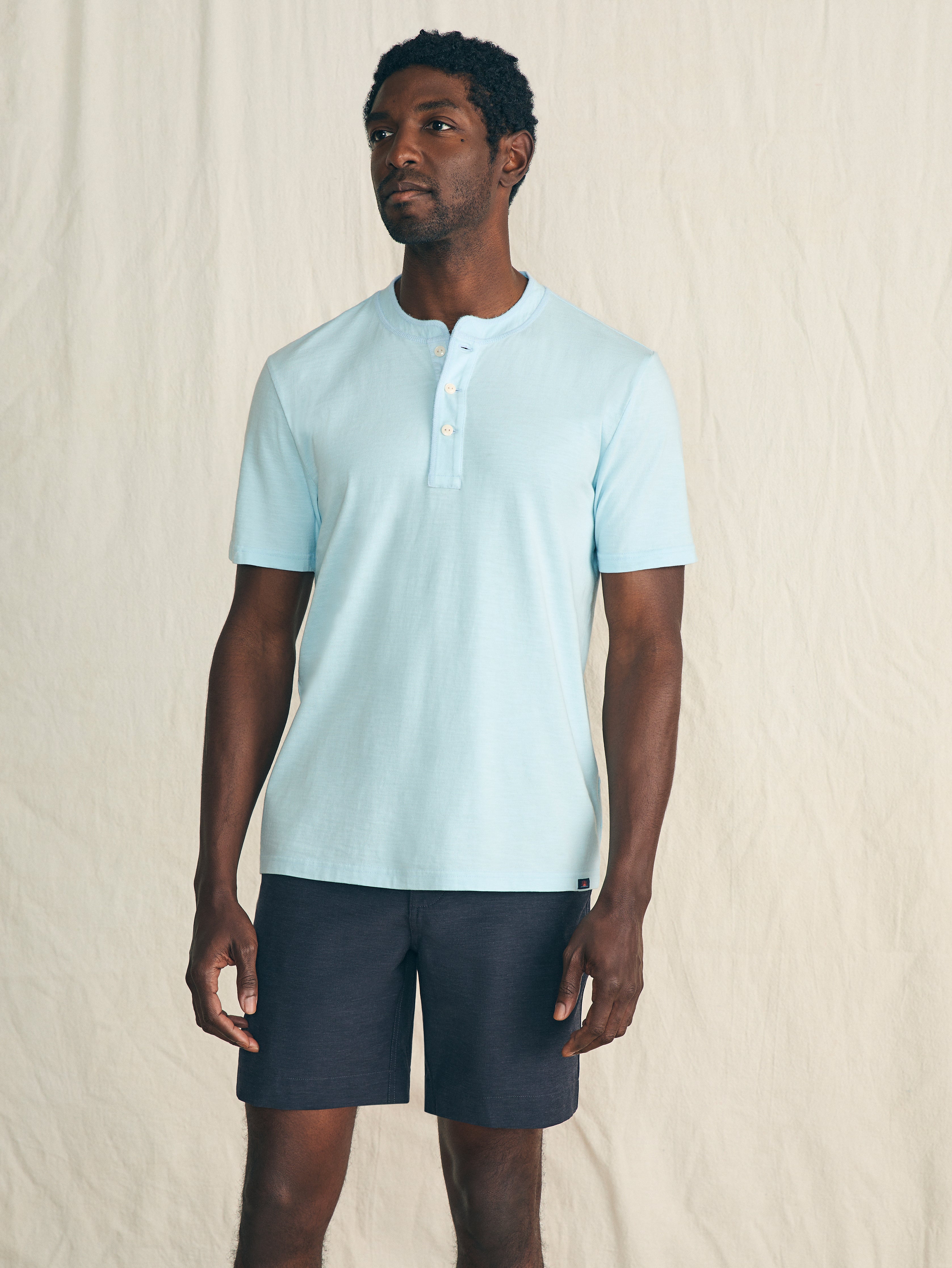 Short-Sleeve Sunwashed Henley