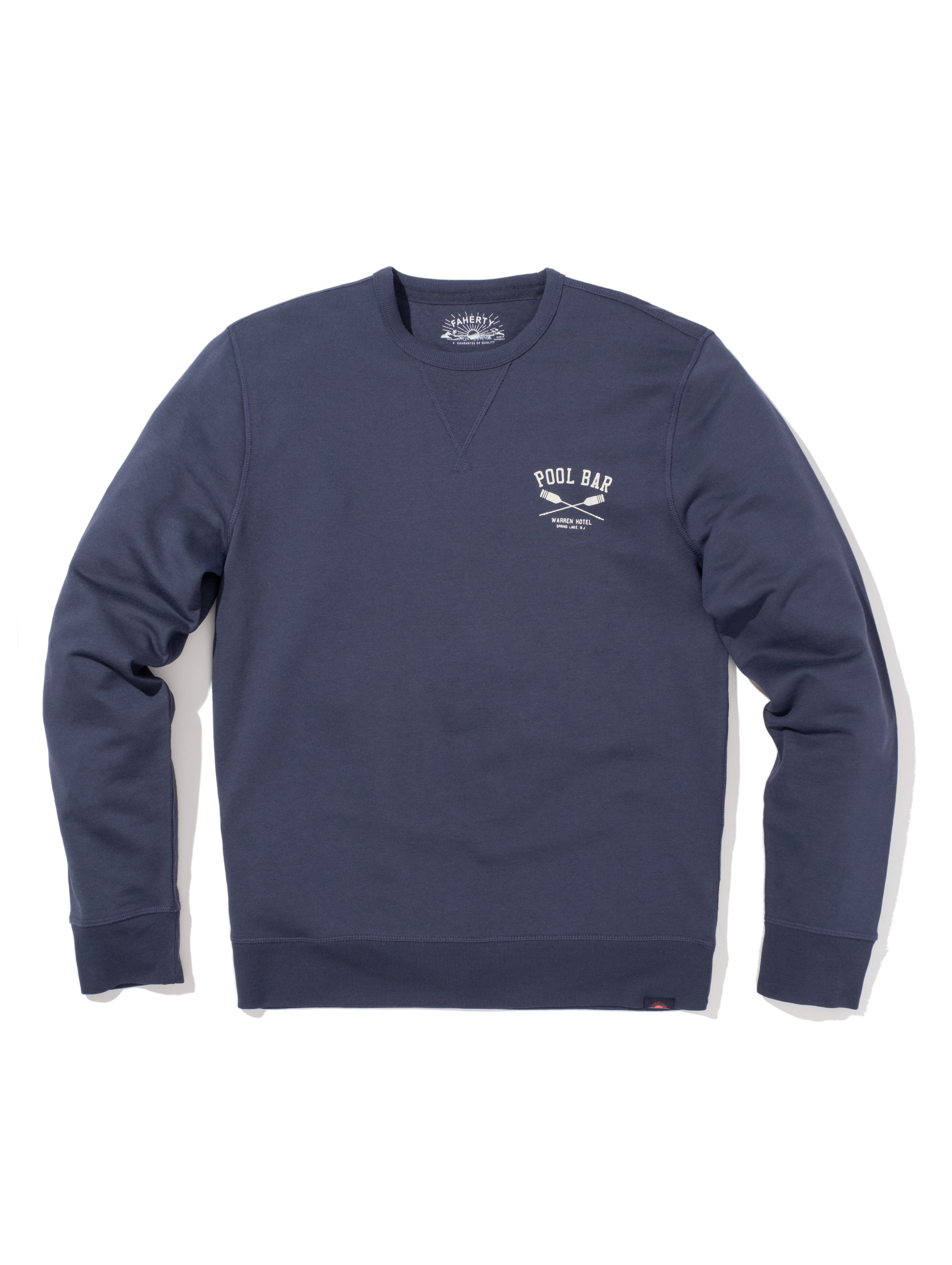 Spring Lake Long-Sleeve Terry Pool Bar Crewneck - Dune Navy