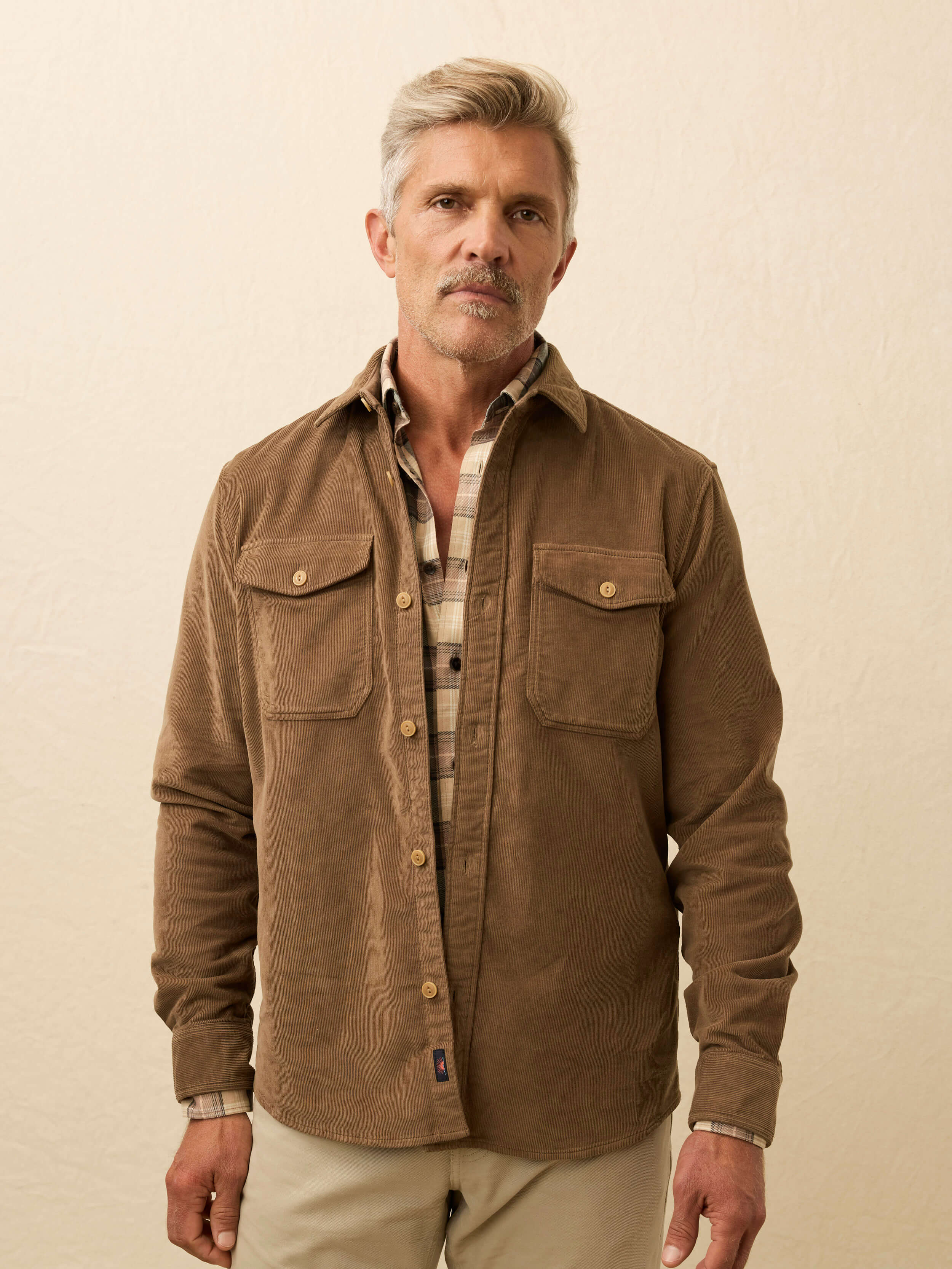 Stretch Terry Corduroy Workshirt - Timber Stretch Terry Corduroy Workshirt - Timber