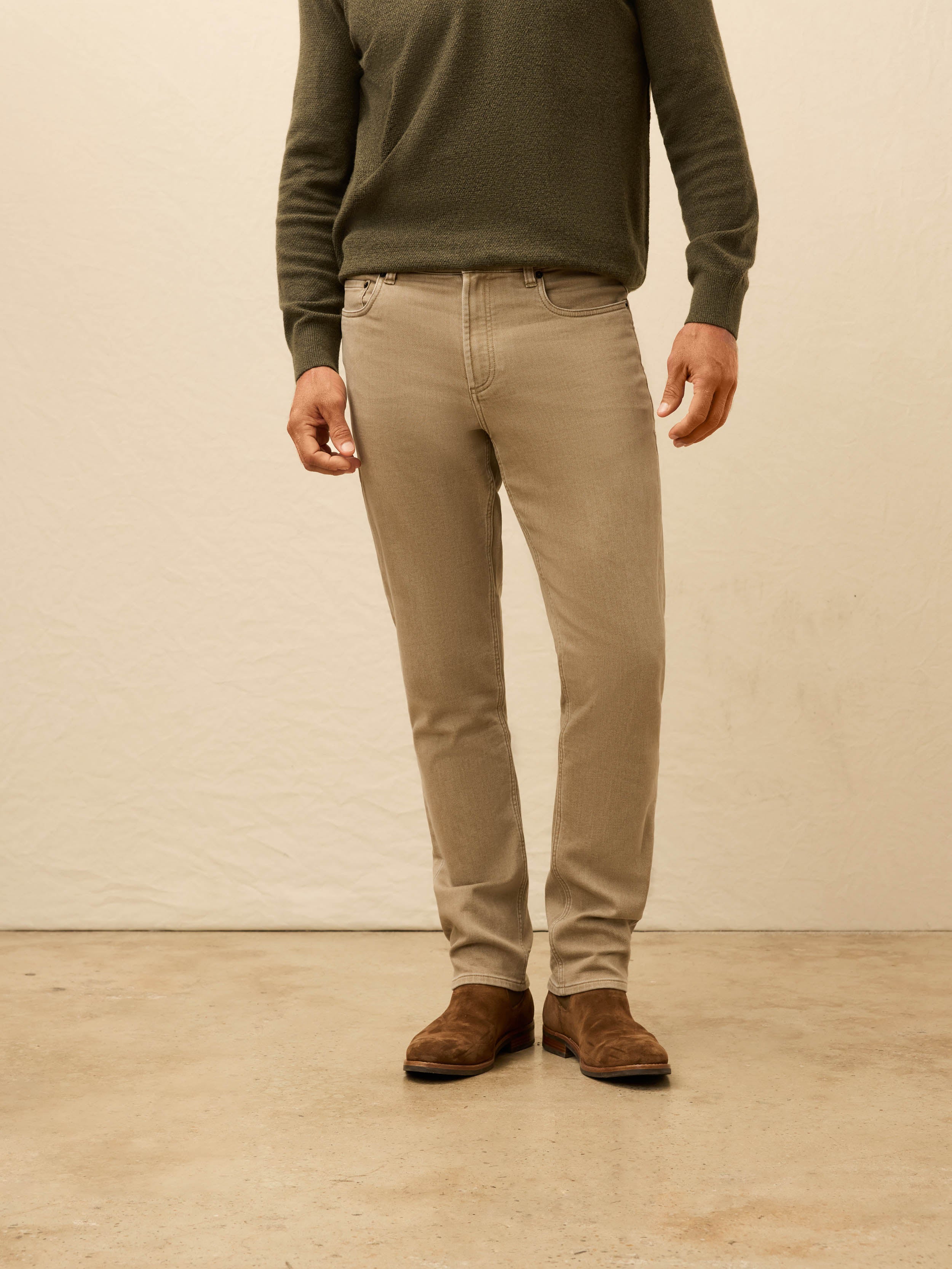Stretch Terry 5-Pocket Pant - Desert Khaki