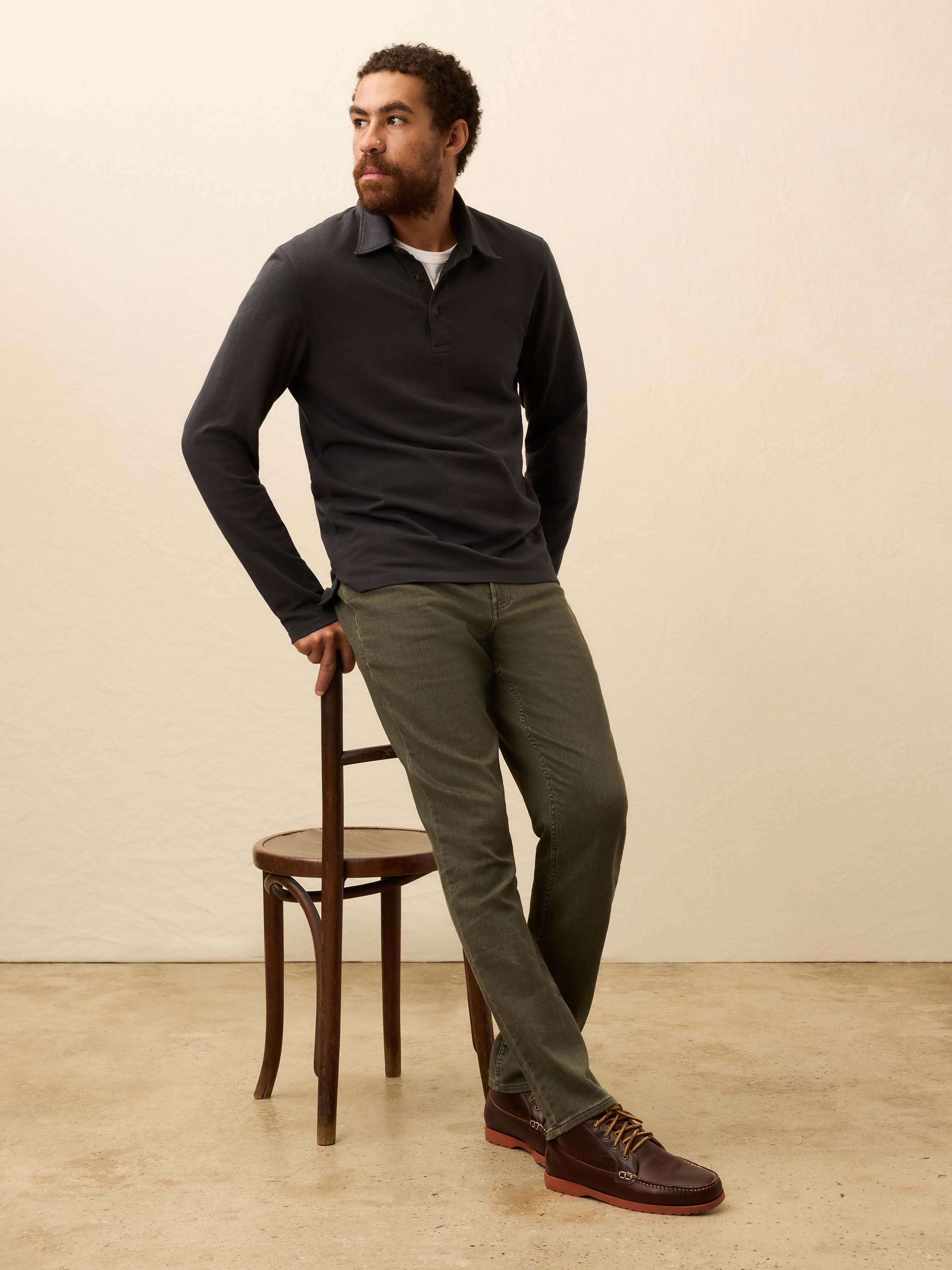 Stretch Terry 5-Pocket Pant - Fall Olive