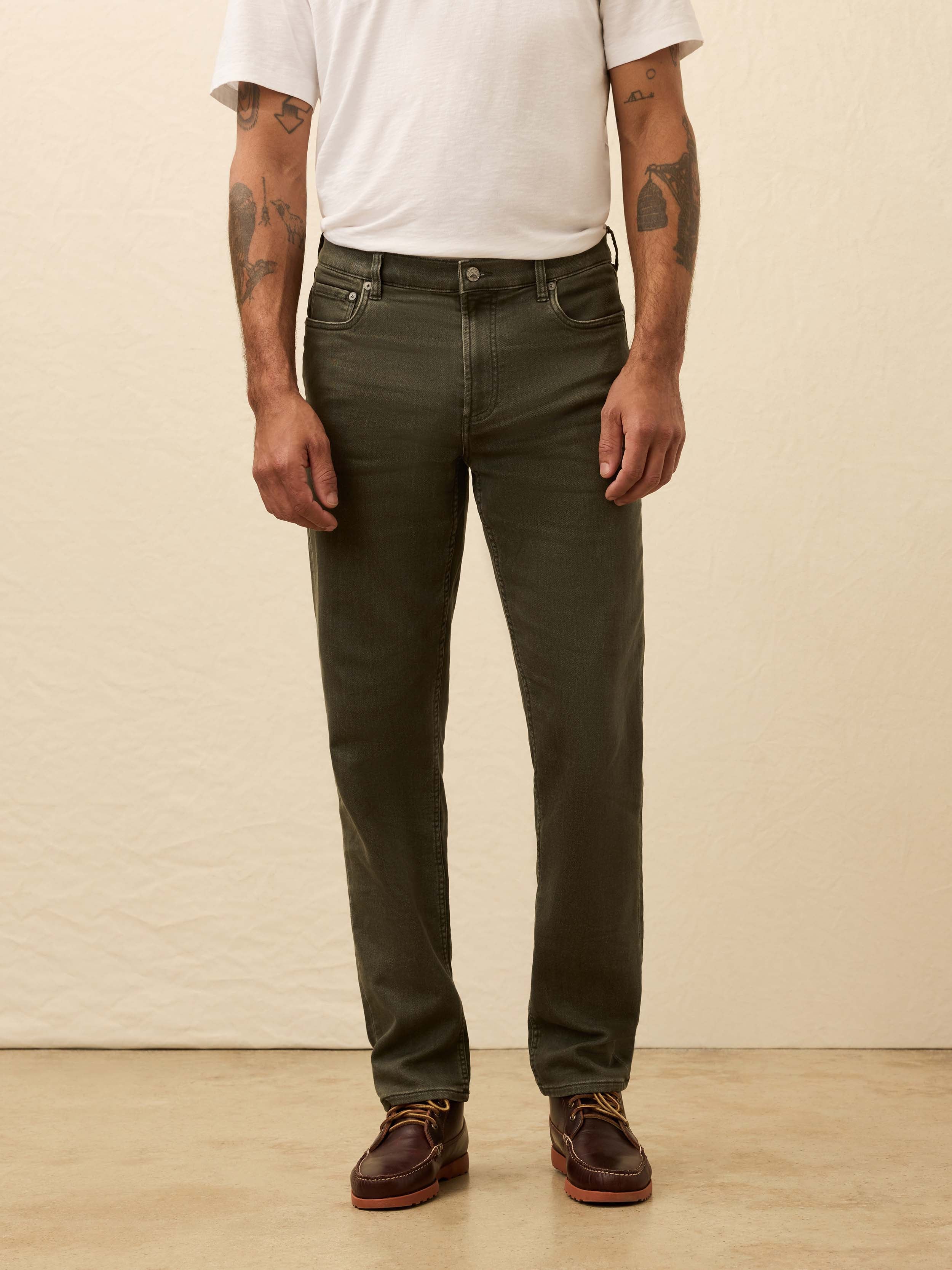 Stretch Terry 5-Pocket Pant - Fall Olive