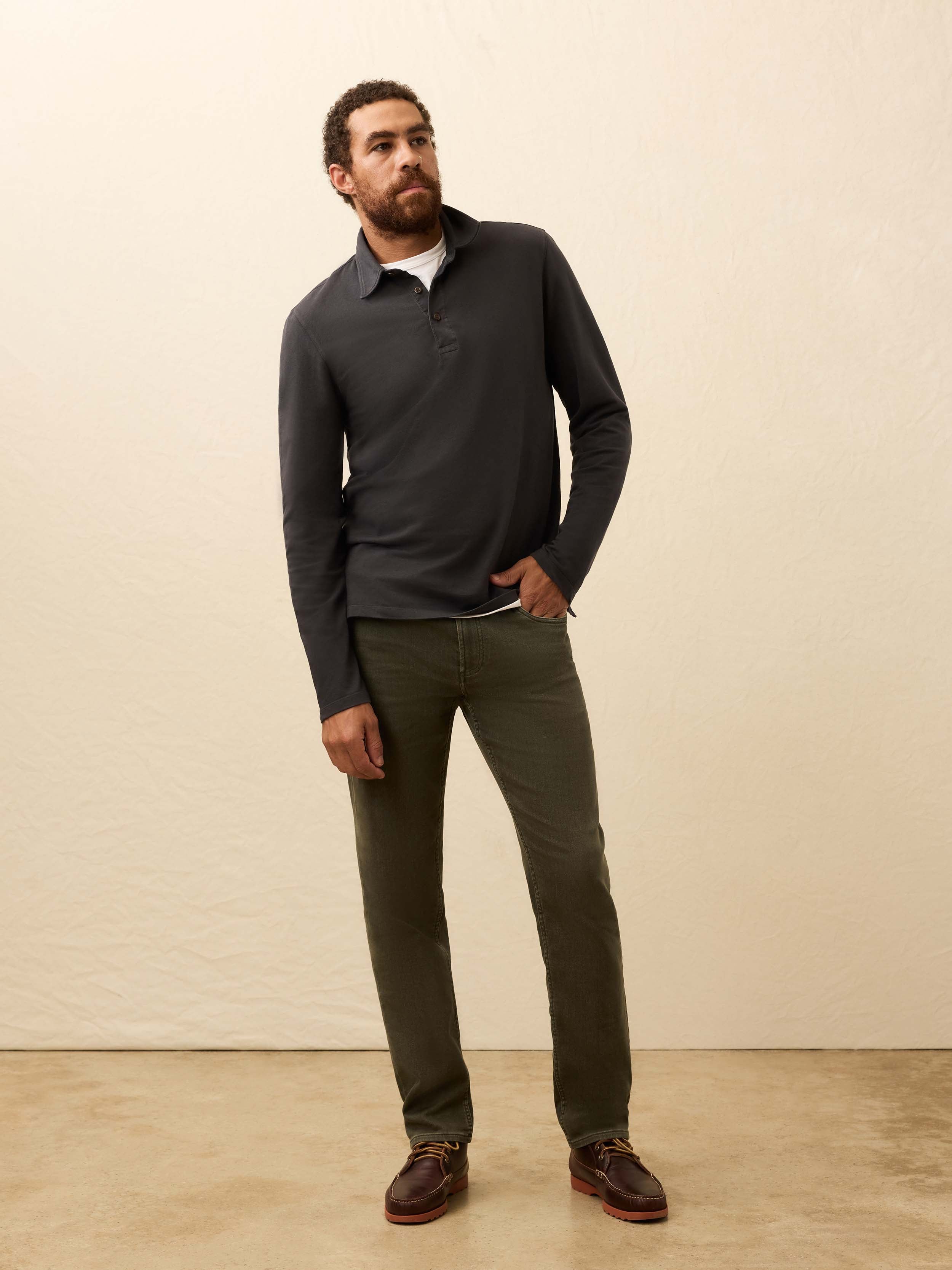 Stretch Terry 5-Pocket Pant - Fall Olive