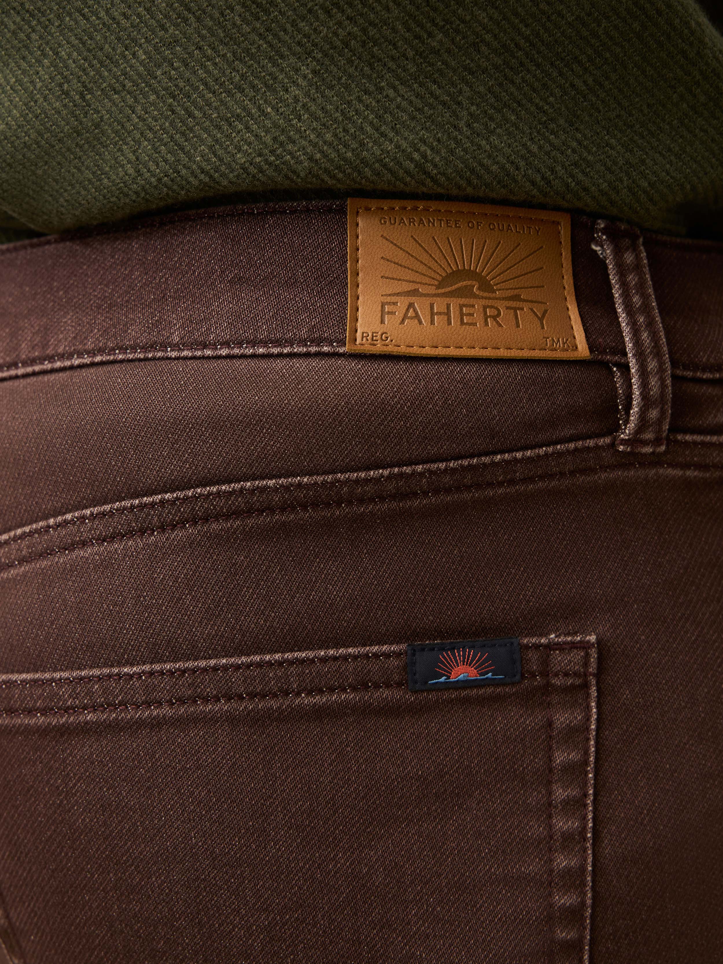Stretch Terry 5-Pocket Pant- Northern Brown