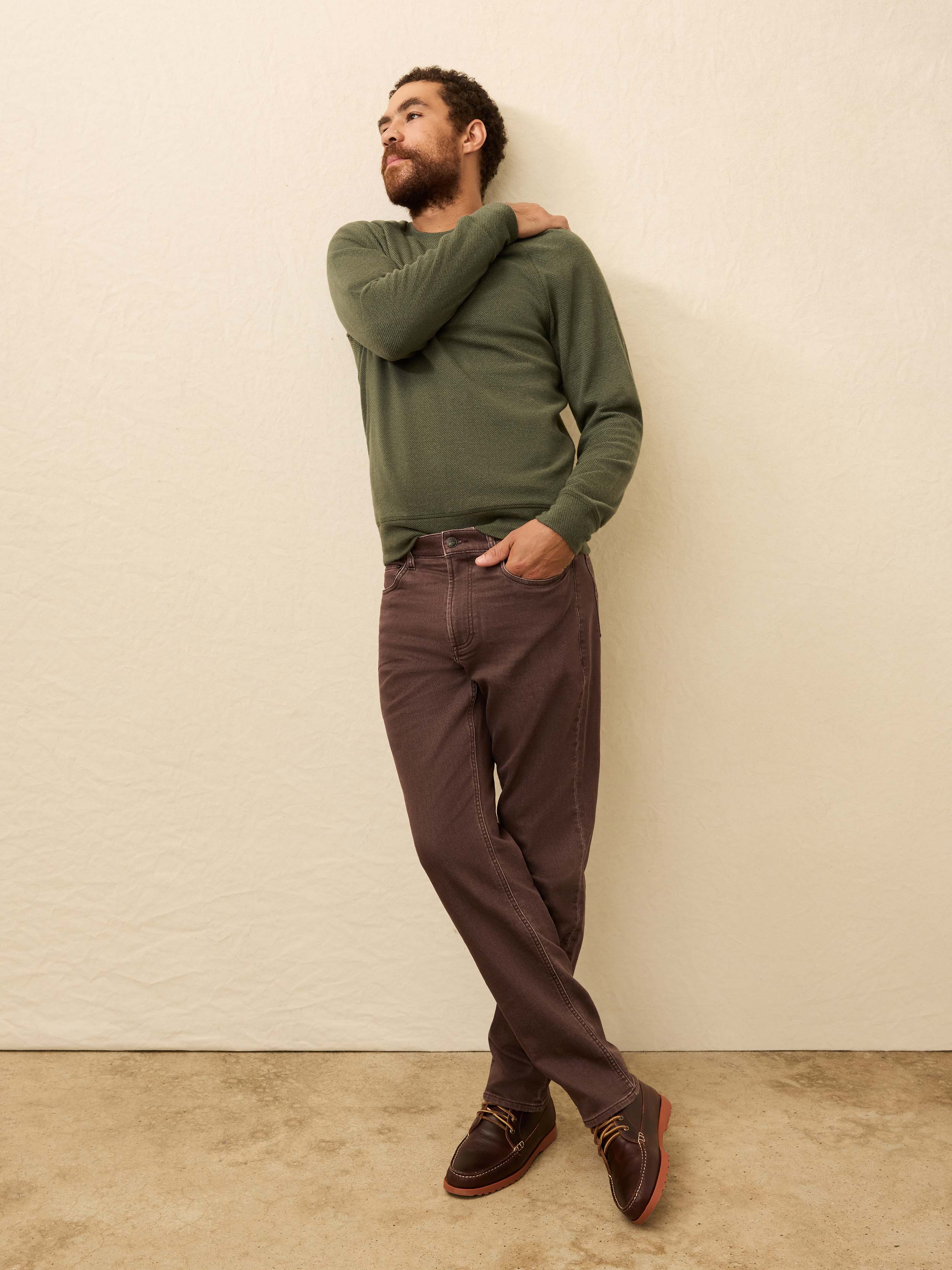 Stretch Terry 5-Pocket Pant- Northern Brown