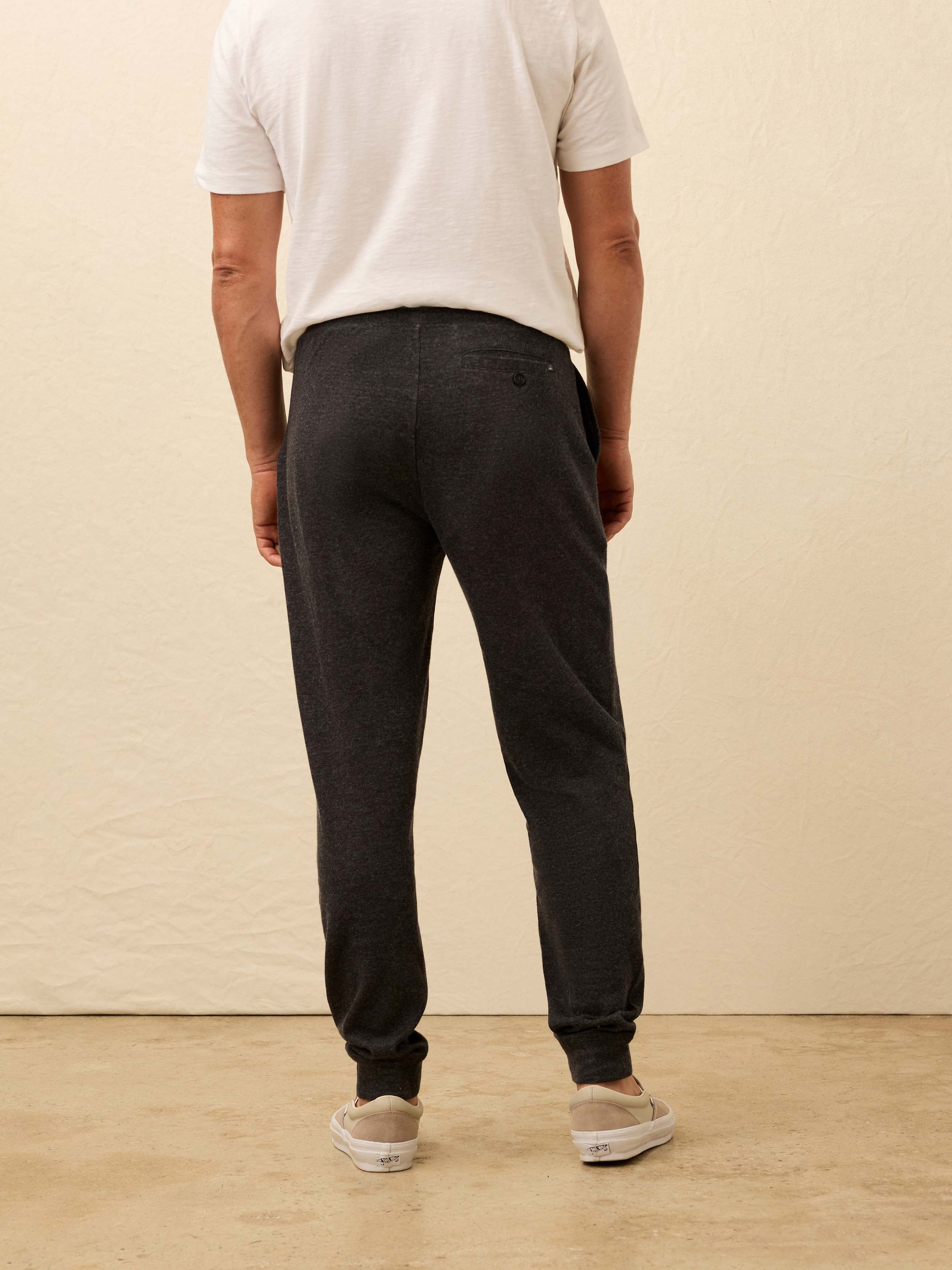Aspen Lounge Cashmere Sweatpant - Coal Smoke Melange
