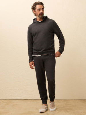Aspen Lounge Cashmere Sweatpant - Coal Smoke Melange