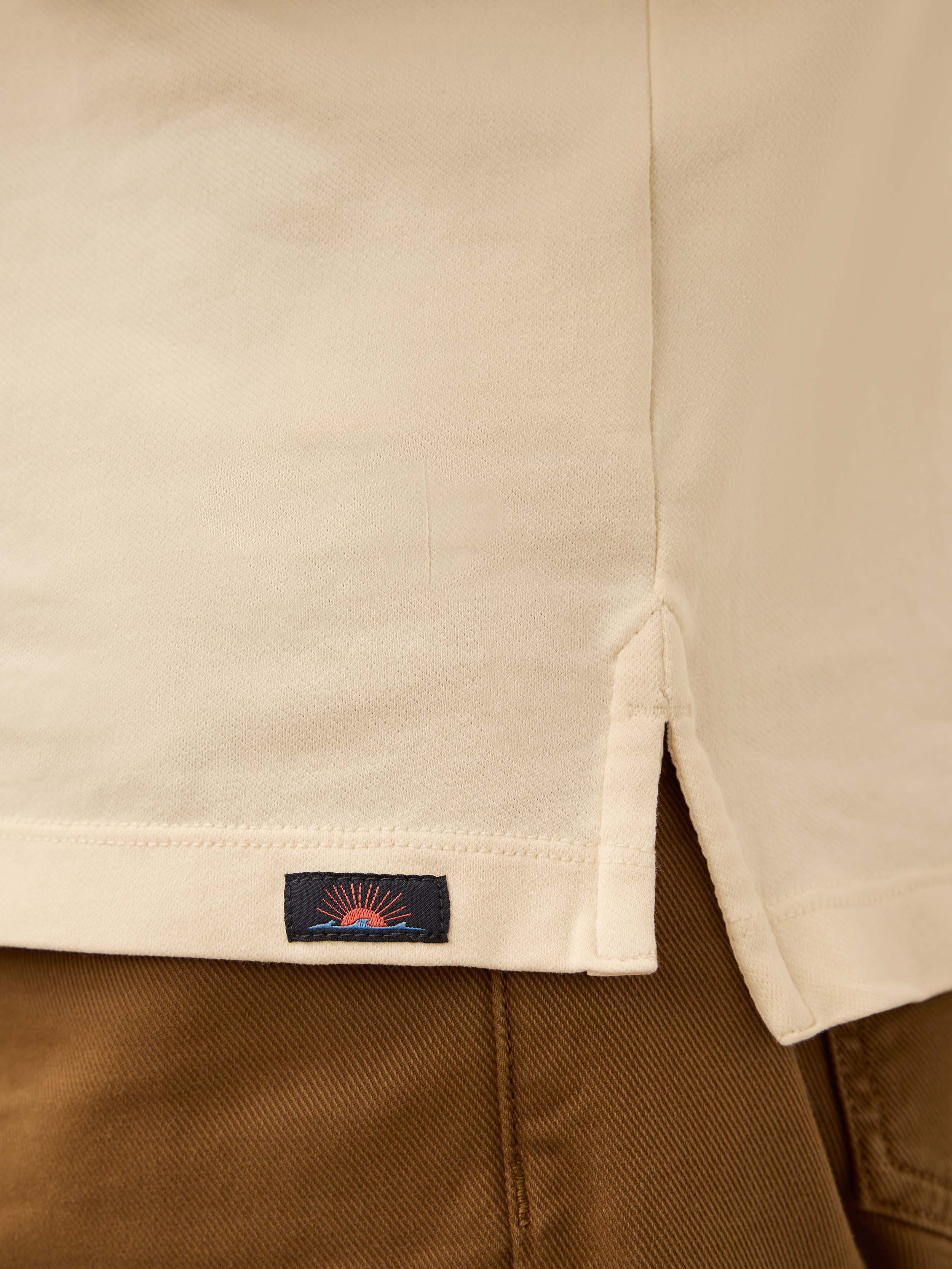  | Long-Sleeve Twill Knit Polo - Coastal Cream | Faherty Brand