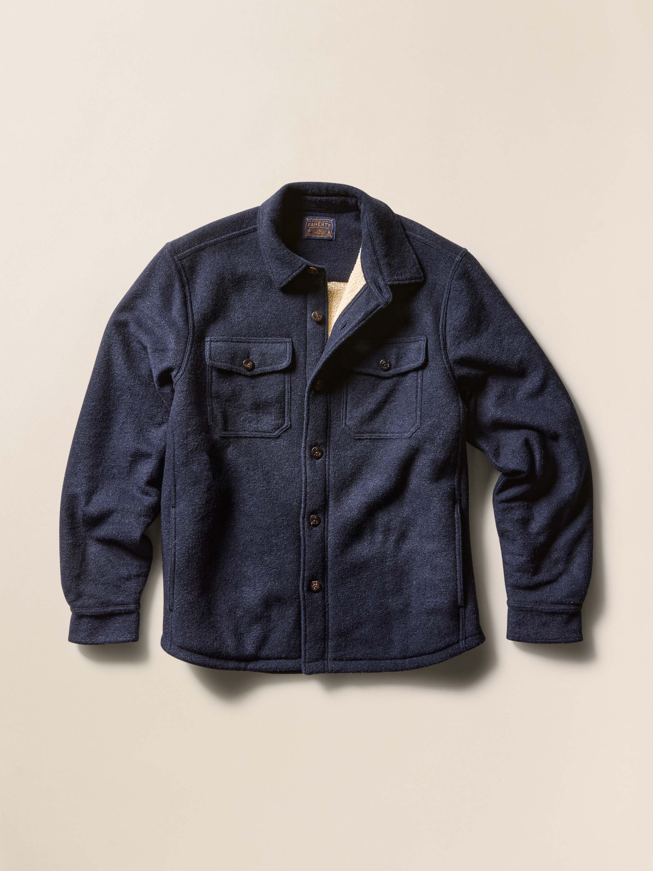 Range Fleece Lined CPO - Navy Shadow Twill | Faherty Brand