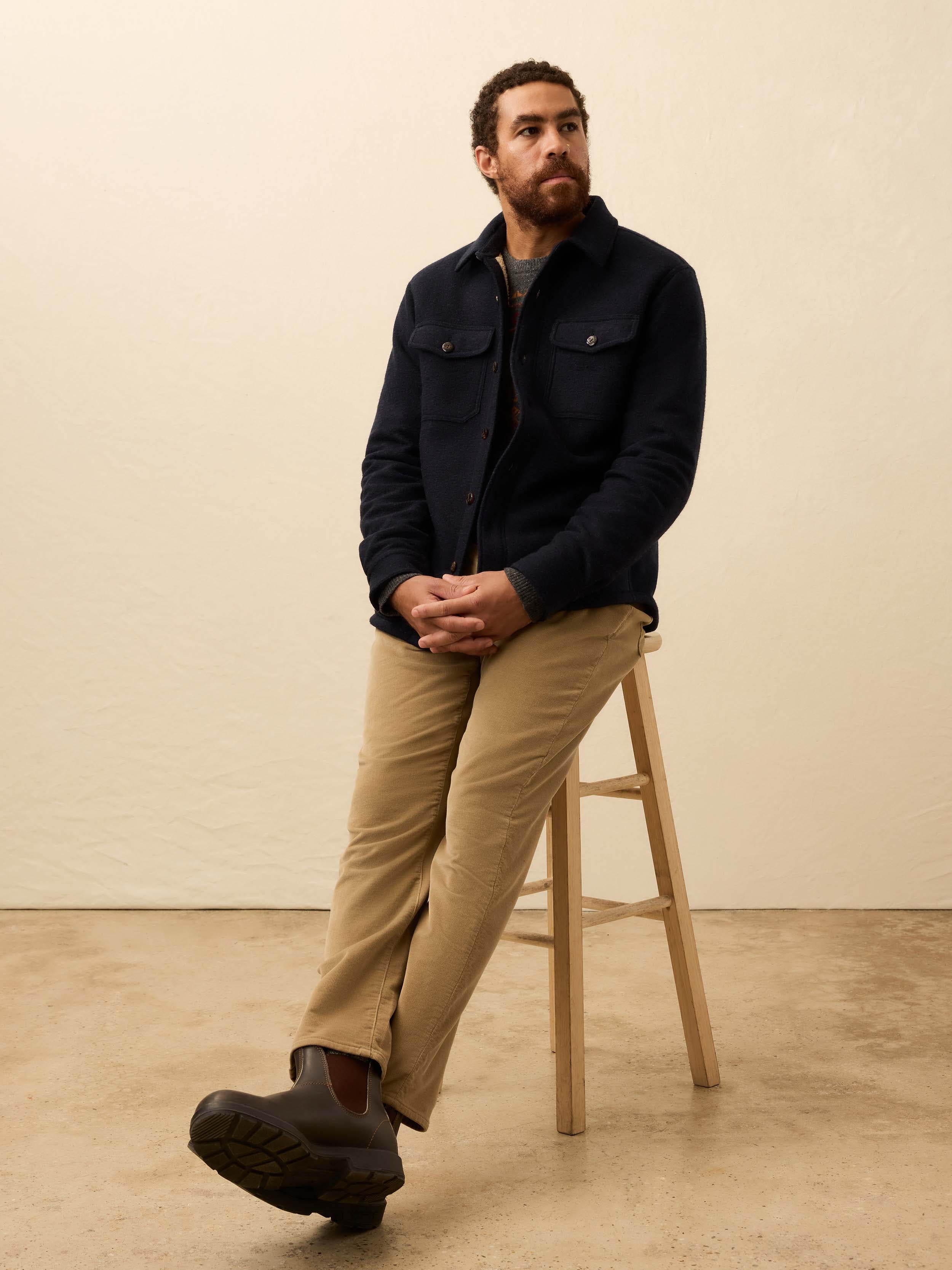 Range Fleece Lined Cpo - Navy Shadow Twill | Faherty Brand