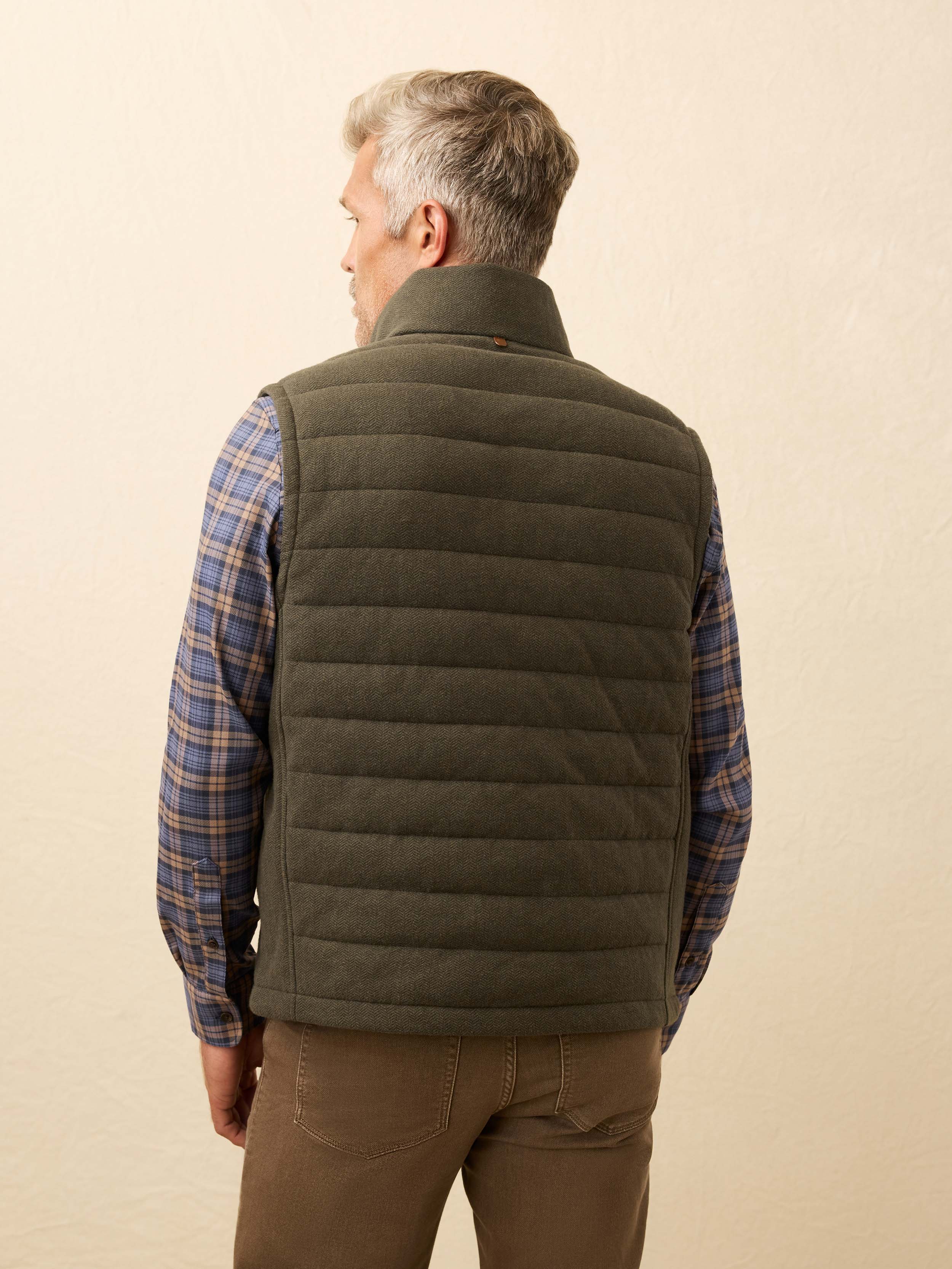 Teton Valley Vest - Olive Lake Herringbone