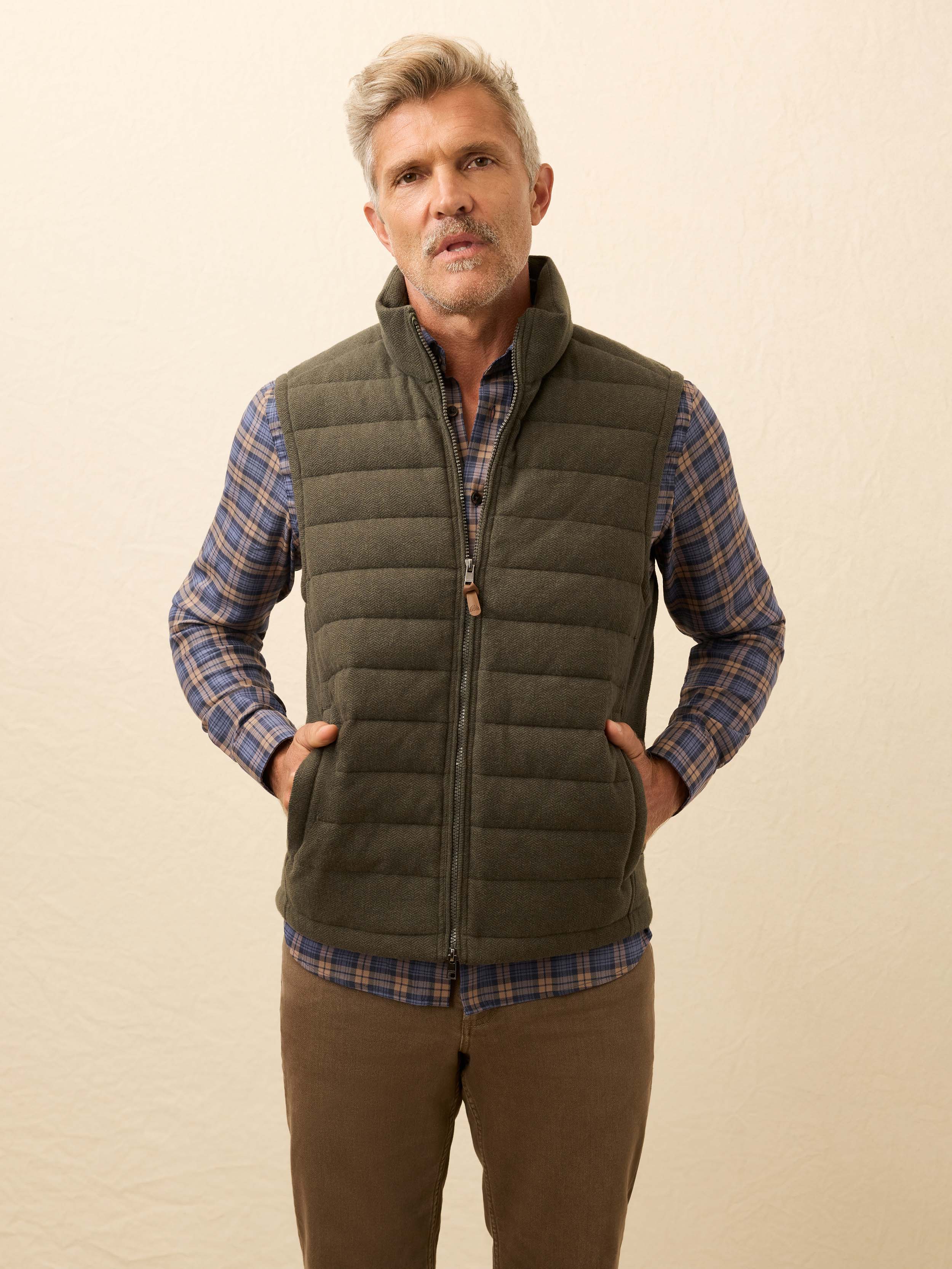 Teton Valley Vest - Olive Lake Herringbone