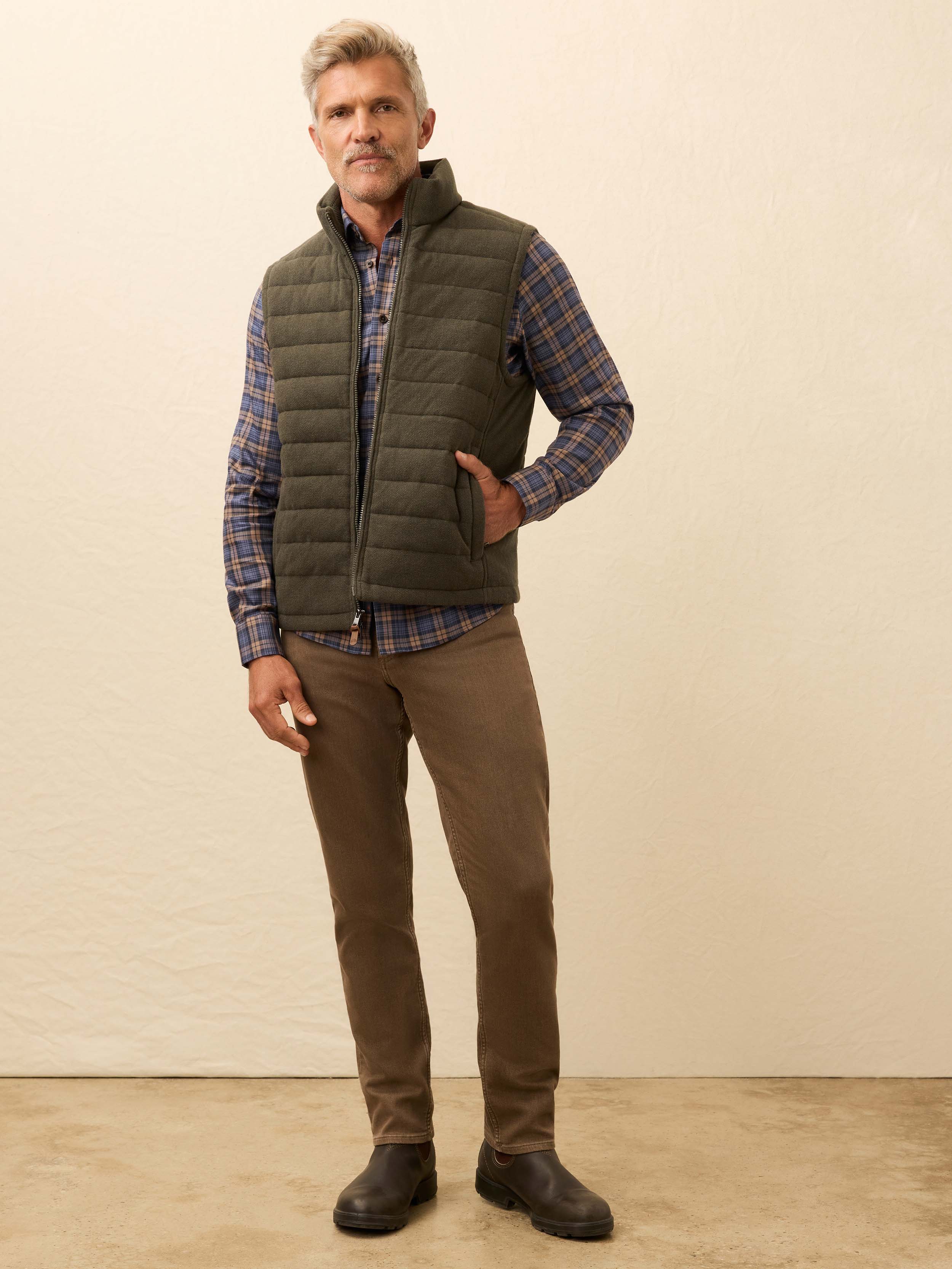 Teton Valley Vest - Olive Lake Herringbone
