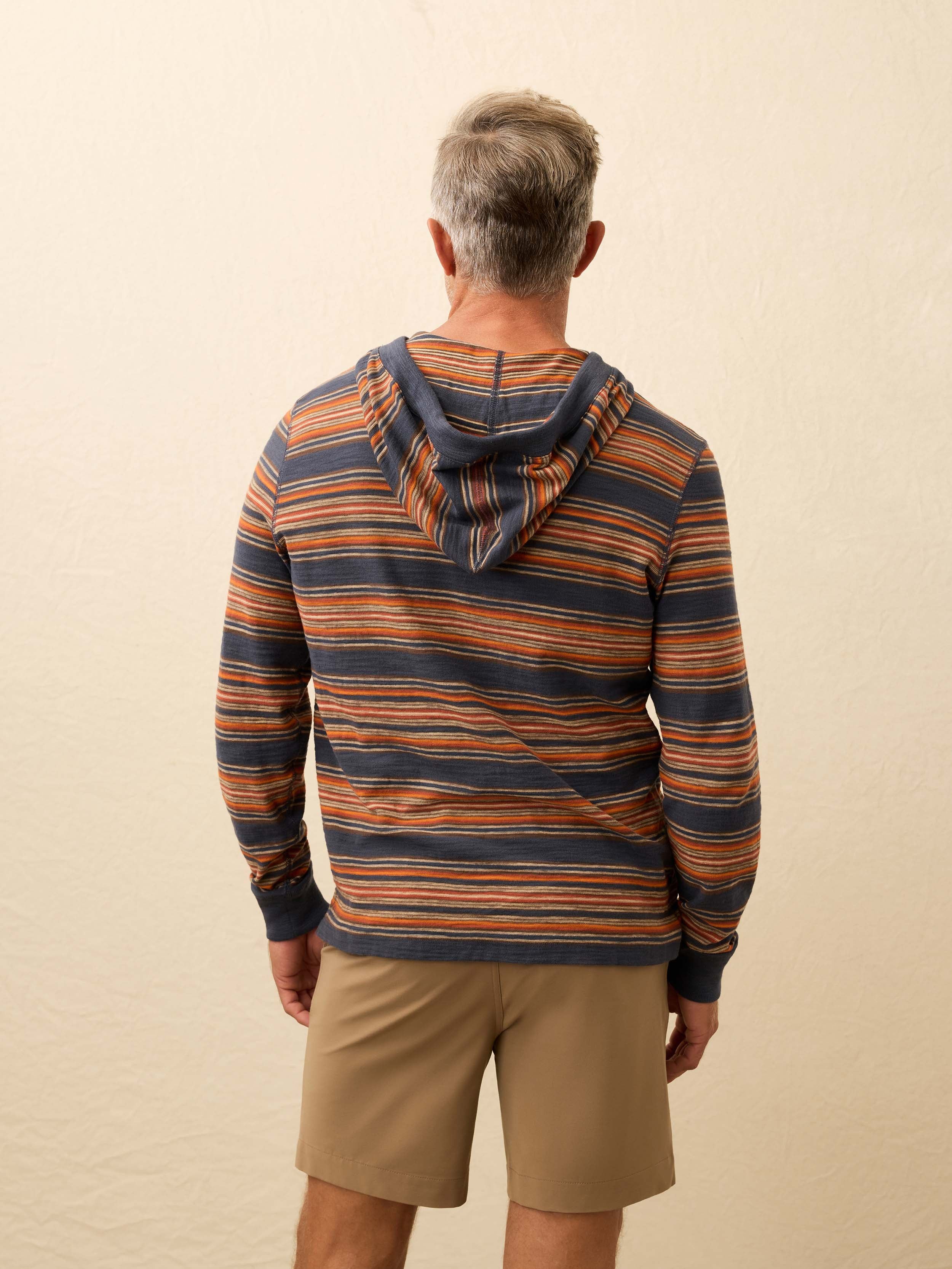 Sunwashed Slub Hoodie - Nighttime Fire Stripe