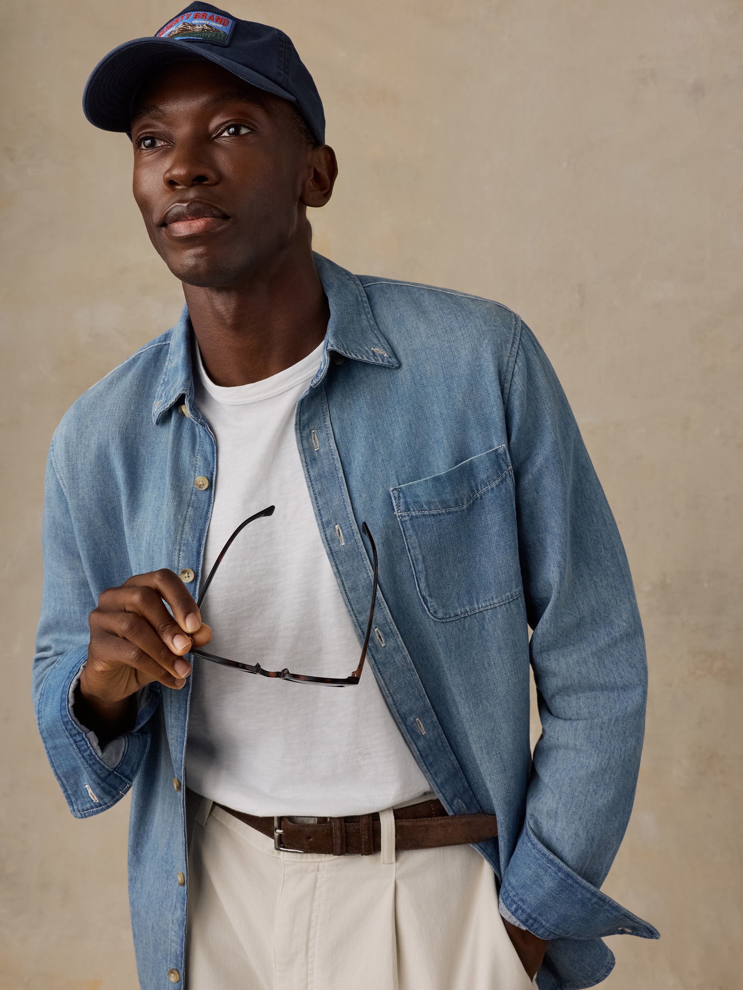 Original Organic Denim Button Down Shirt - Sea Isle Wash