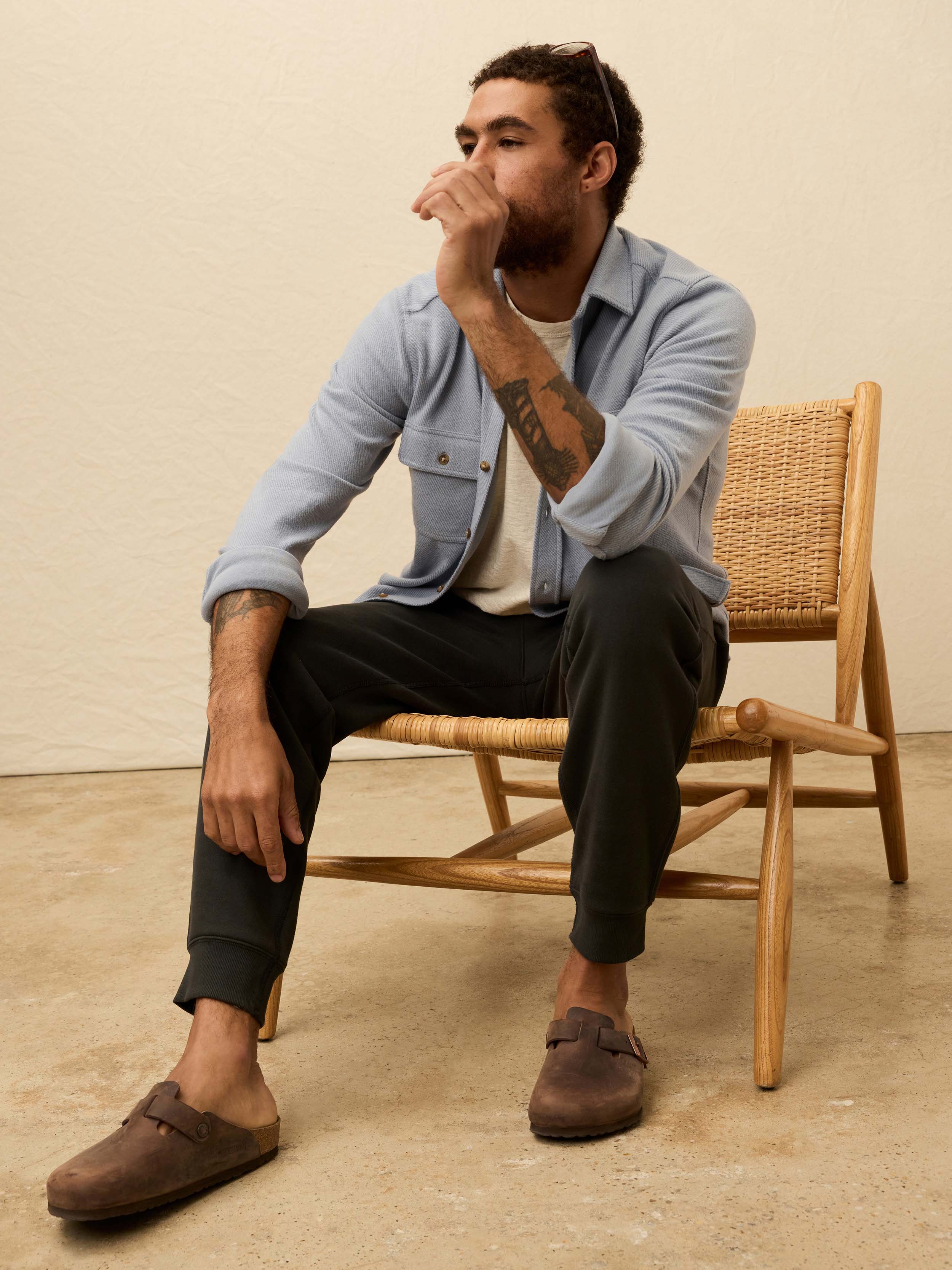 Legend Sweater Shirt - Alaskan Blue Twill | Faherty Brand Legend Sweater Shirt - Alaskan Blue Twill | Faherty Brand
