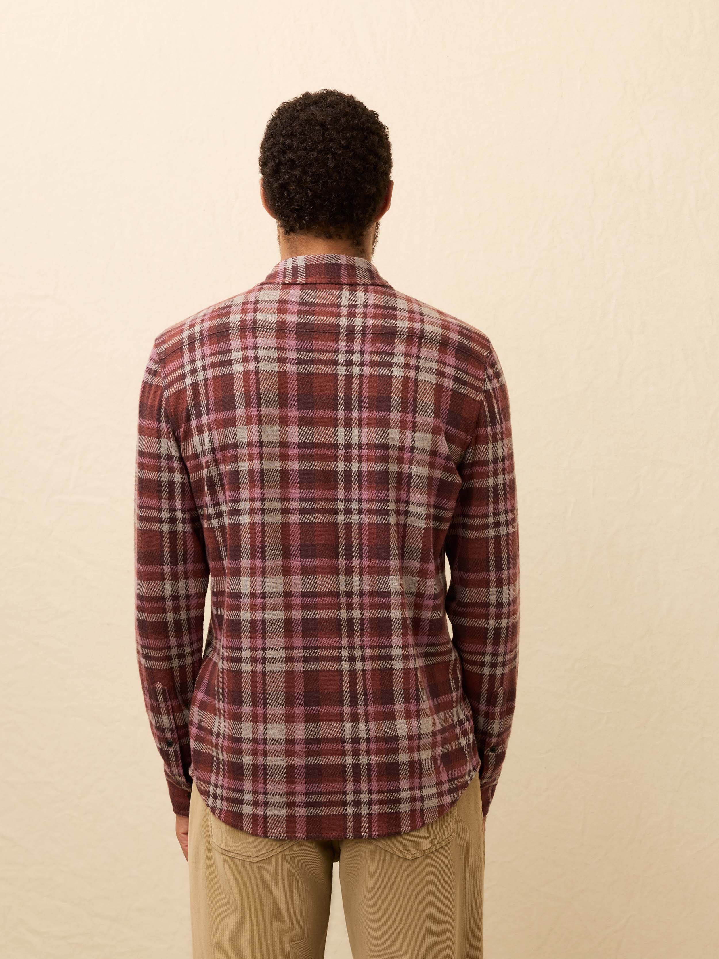 Legend Sweater Shirt - Burgundy Rose Plaid