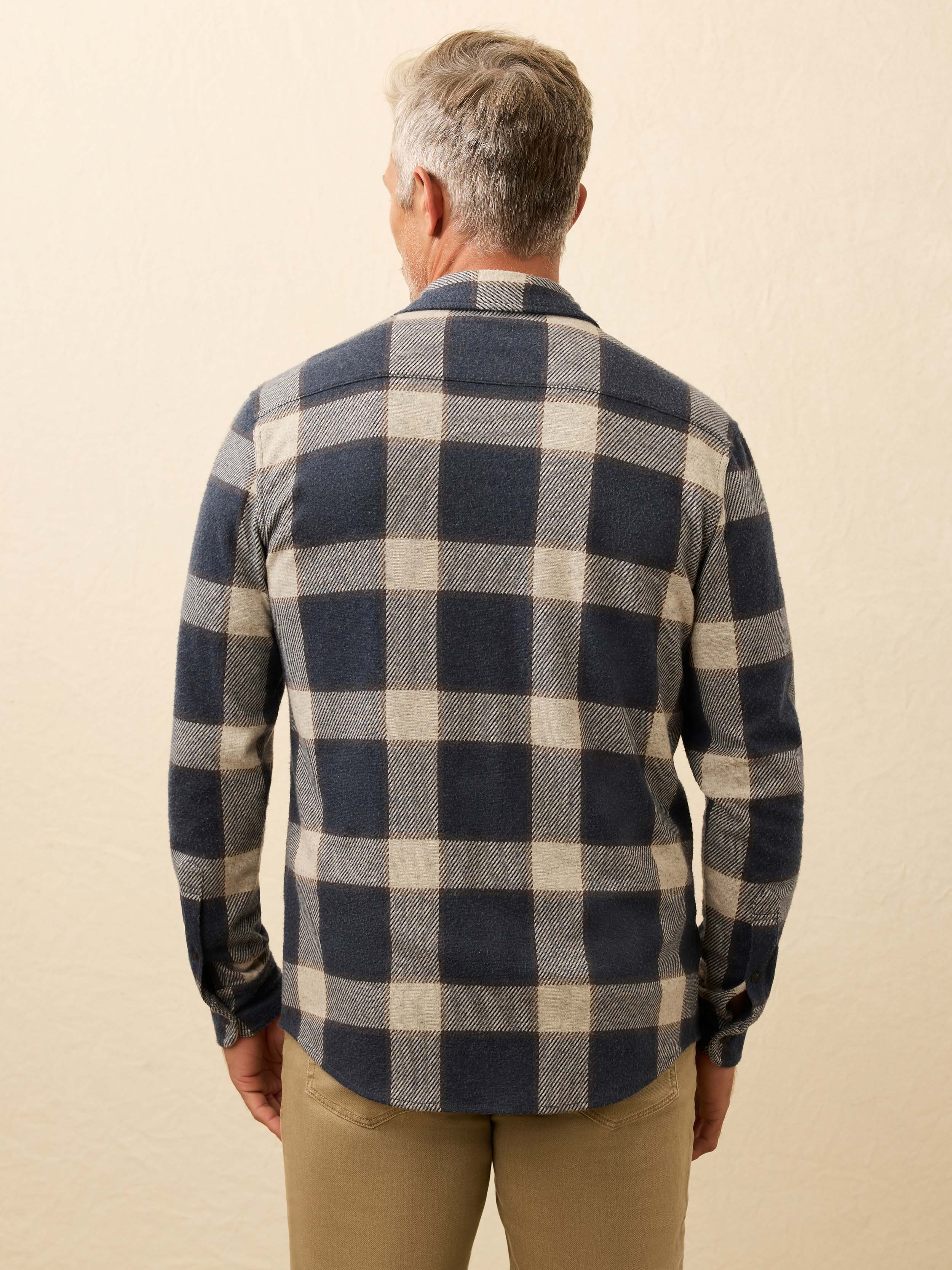 Legend™ Sweater Shirt - Navy Cloud Plaid | Faherty Brand