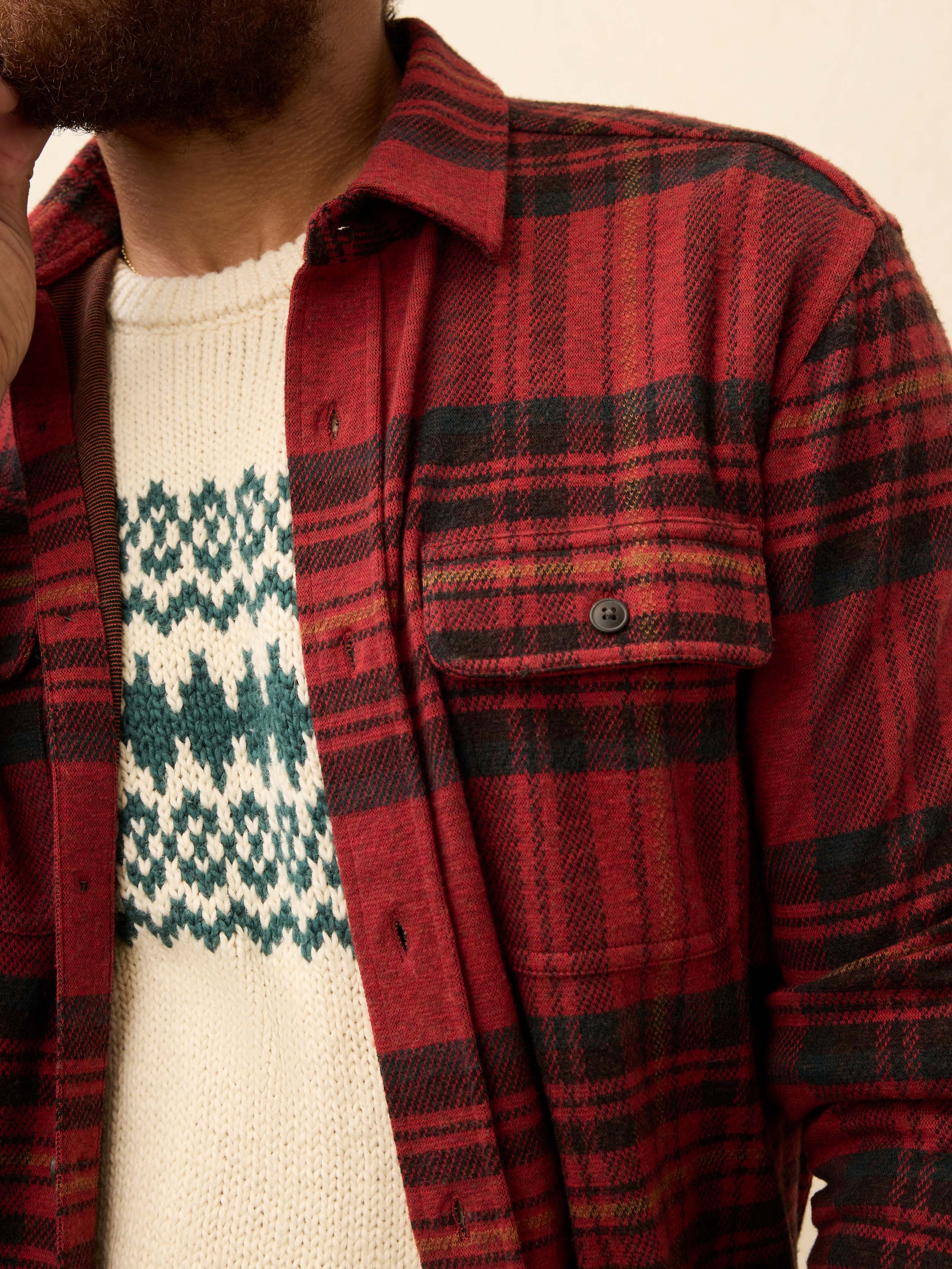 Legend Sweater Shirt - Red Cedar Plaid