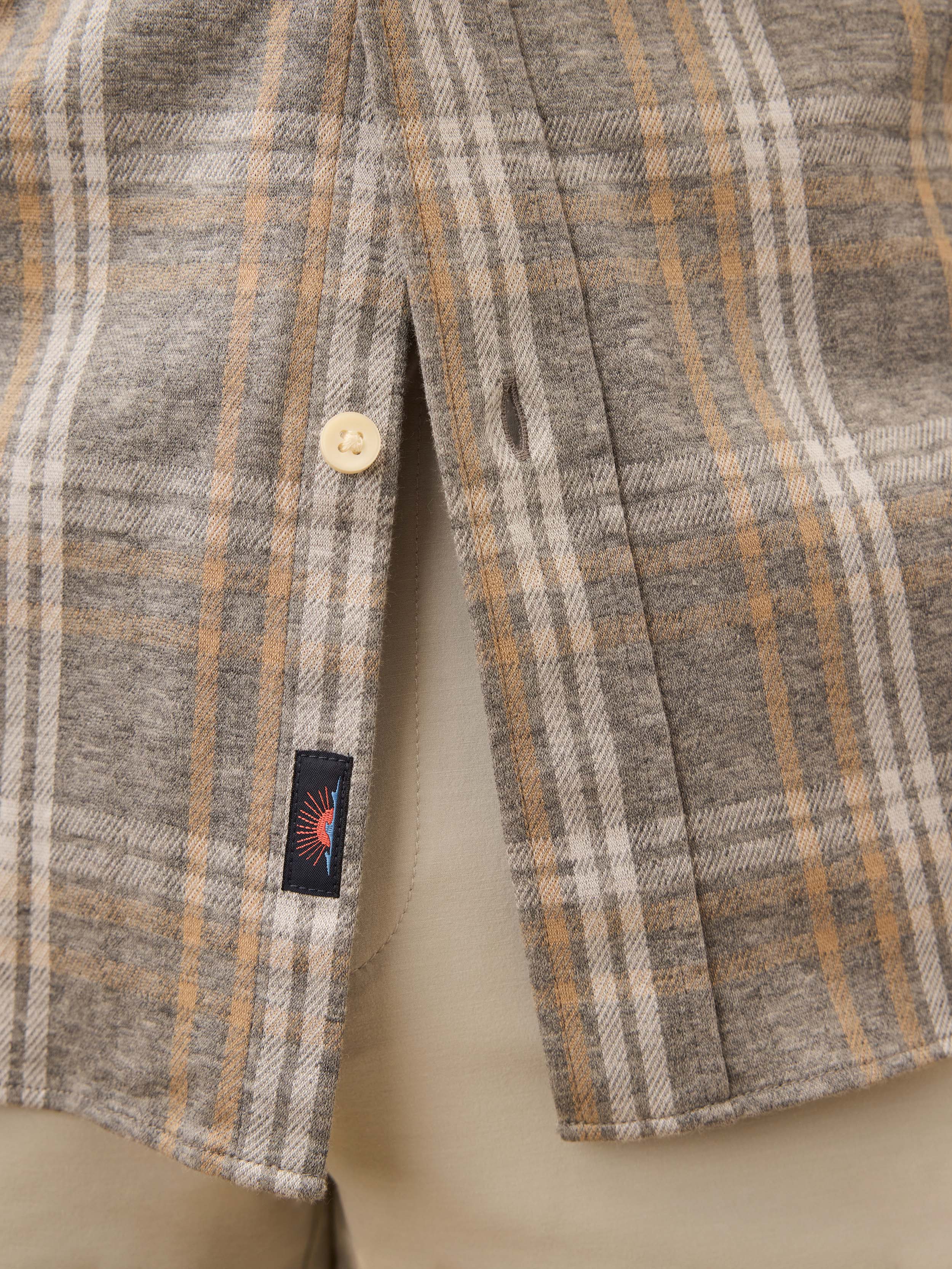 Coastline Knit Shirt - Dune Ash Plaid