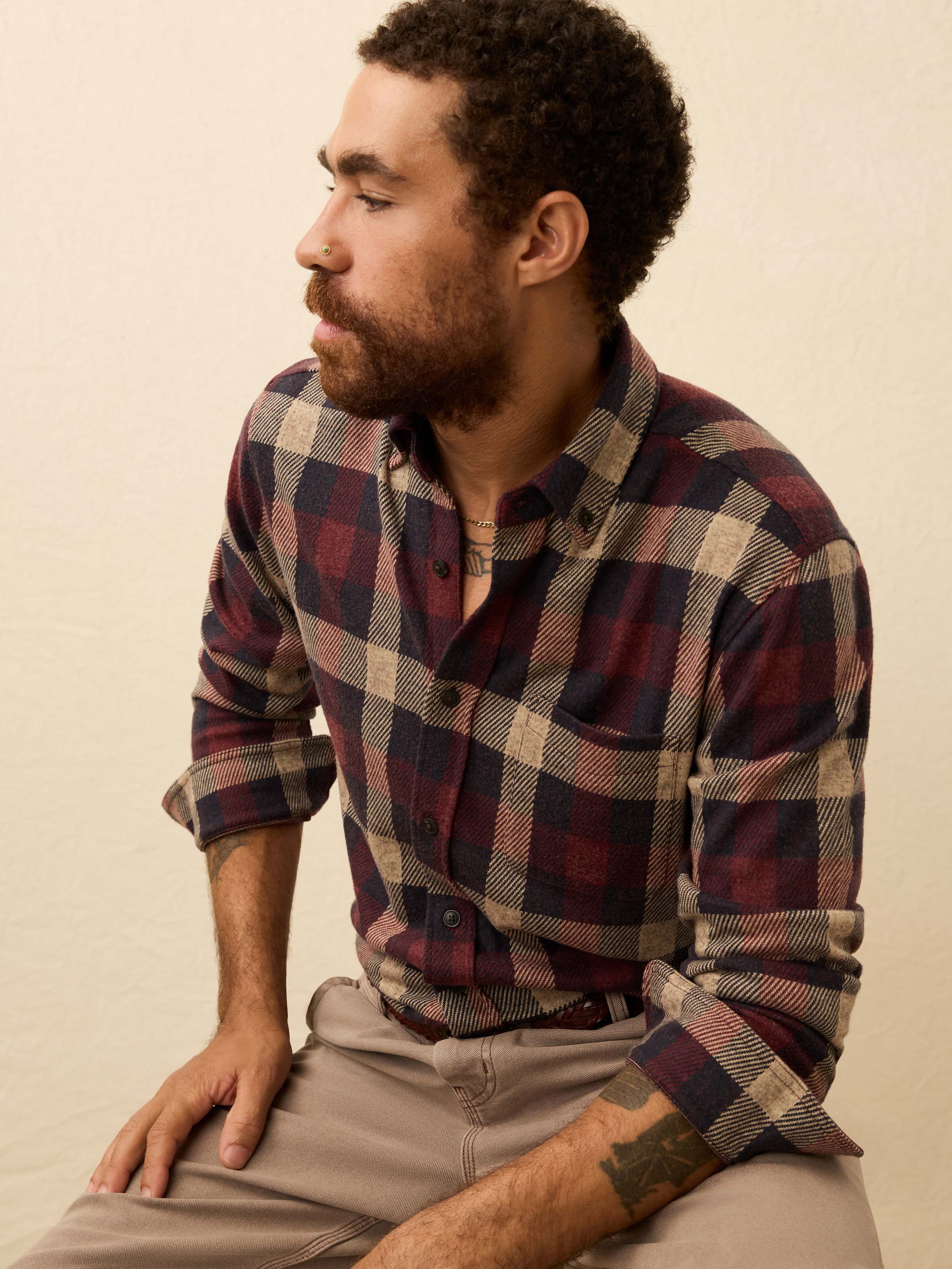 Legend Sweater Shirt (Single Pocket) - Burchfield Plaid