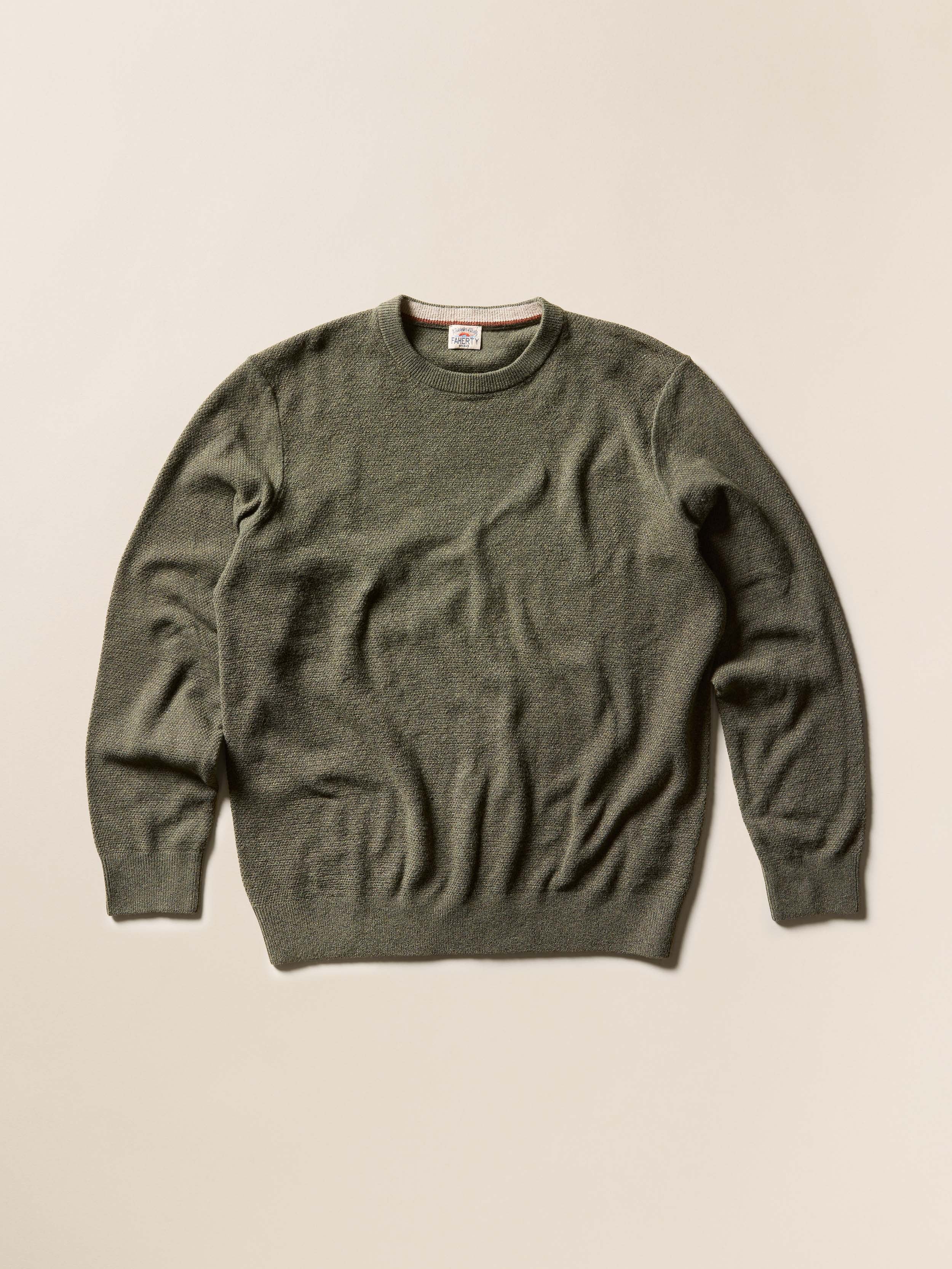 (取寄) ファリティ メンズ ジャクソン クルー セーター Faherty men Jackson Crew Sweater Olive Heather 1 Jackson Crew Sweater - Olive Heather | Faherty Brand