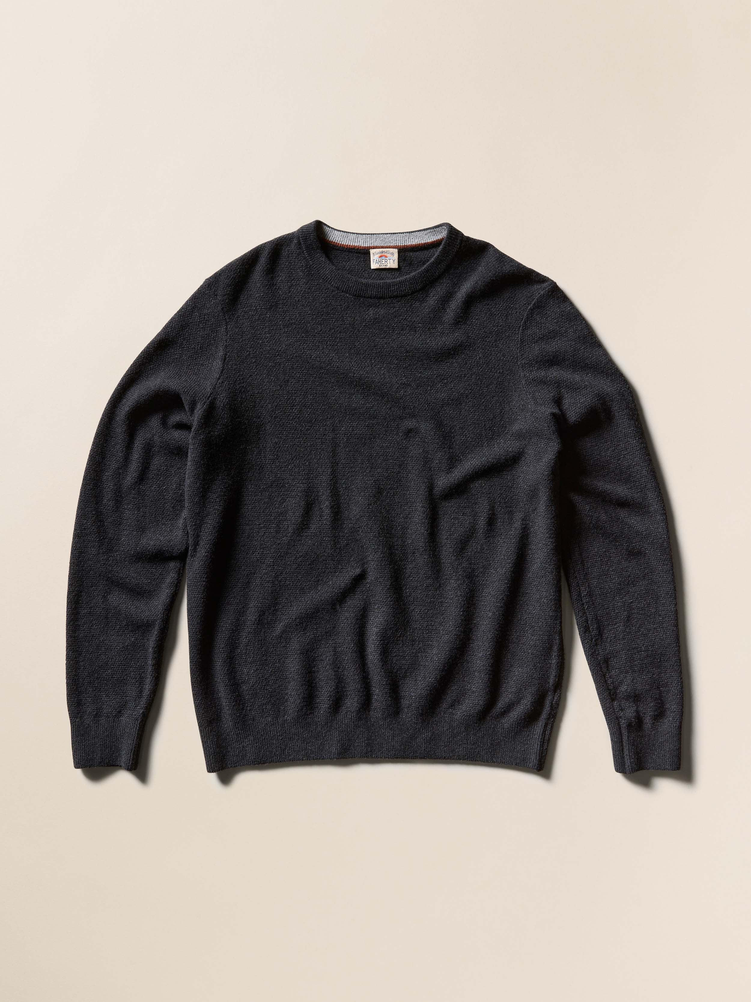 Jackson Crew Sweater - Wolf Black Heather | Faherty Brand
