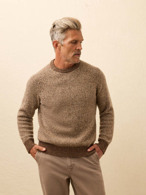 Donegal Crew Sweater - Walnut Feeder Marl