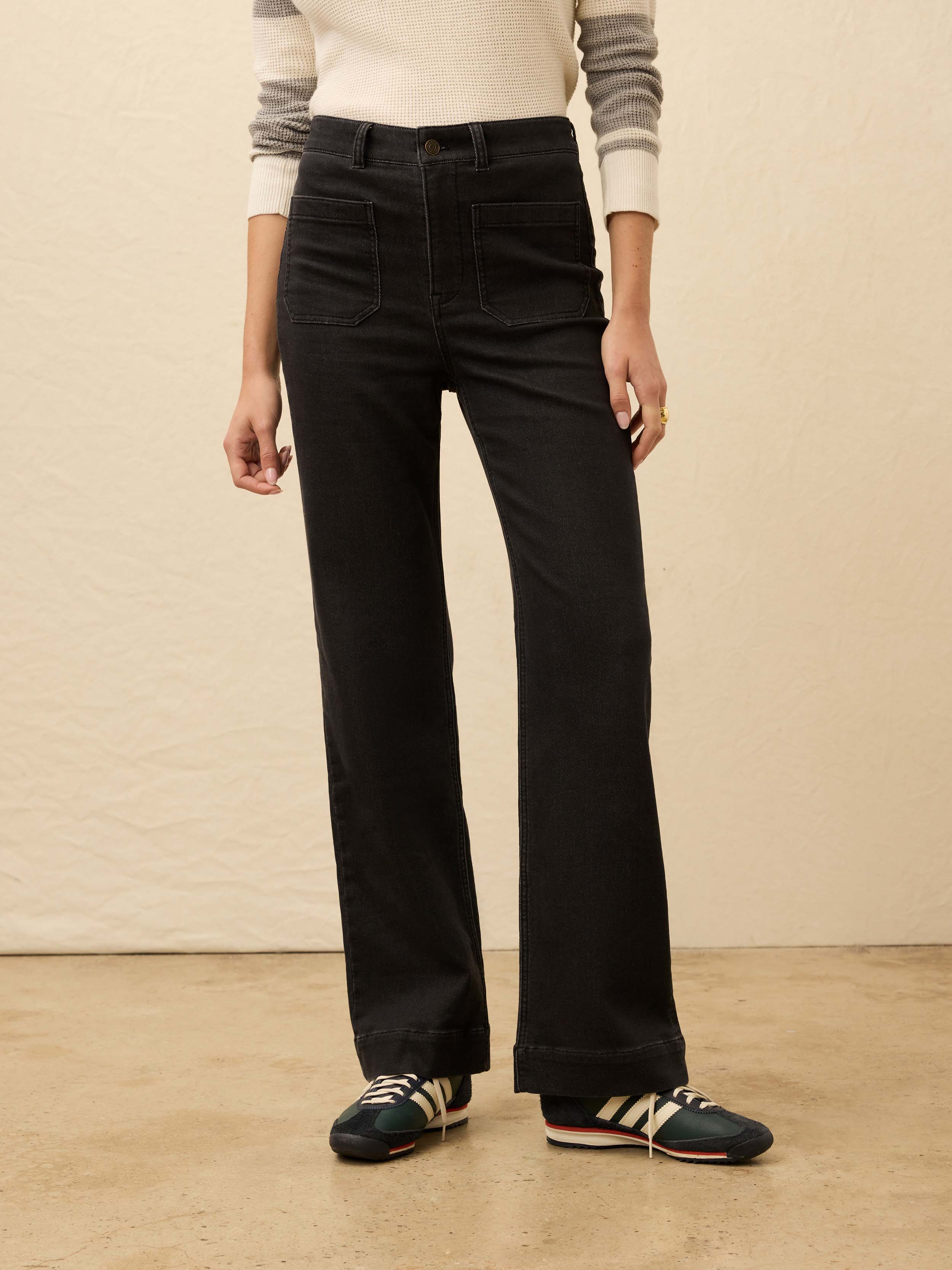 Stretch Terry Patch Pocket Pant - Onyx Black