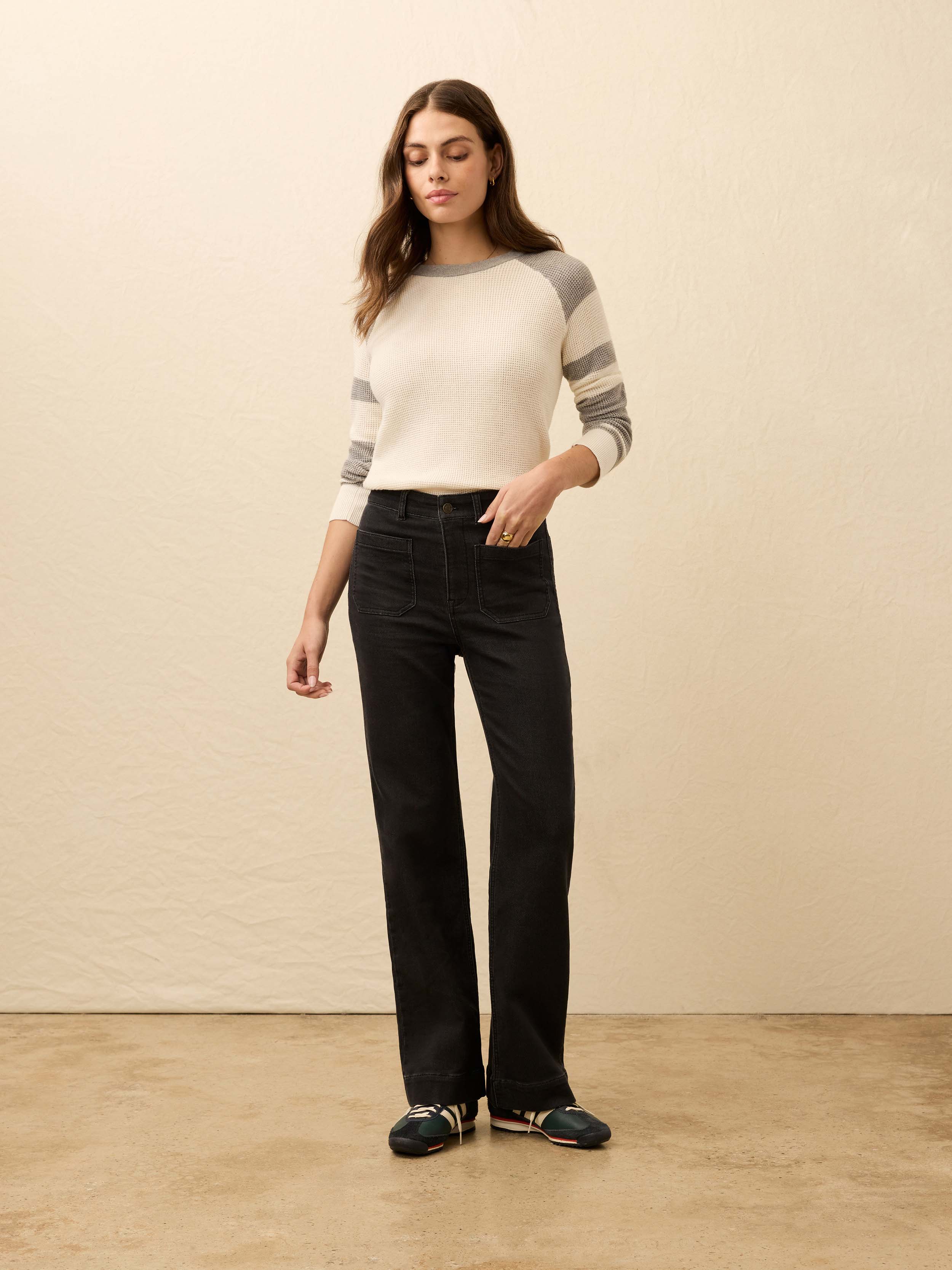 Stretch Terry Patch Pocket Pant - Onyx Black