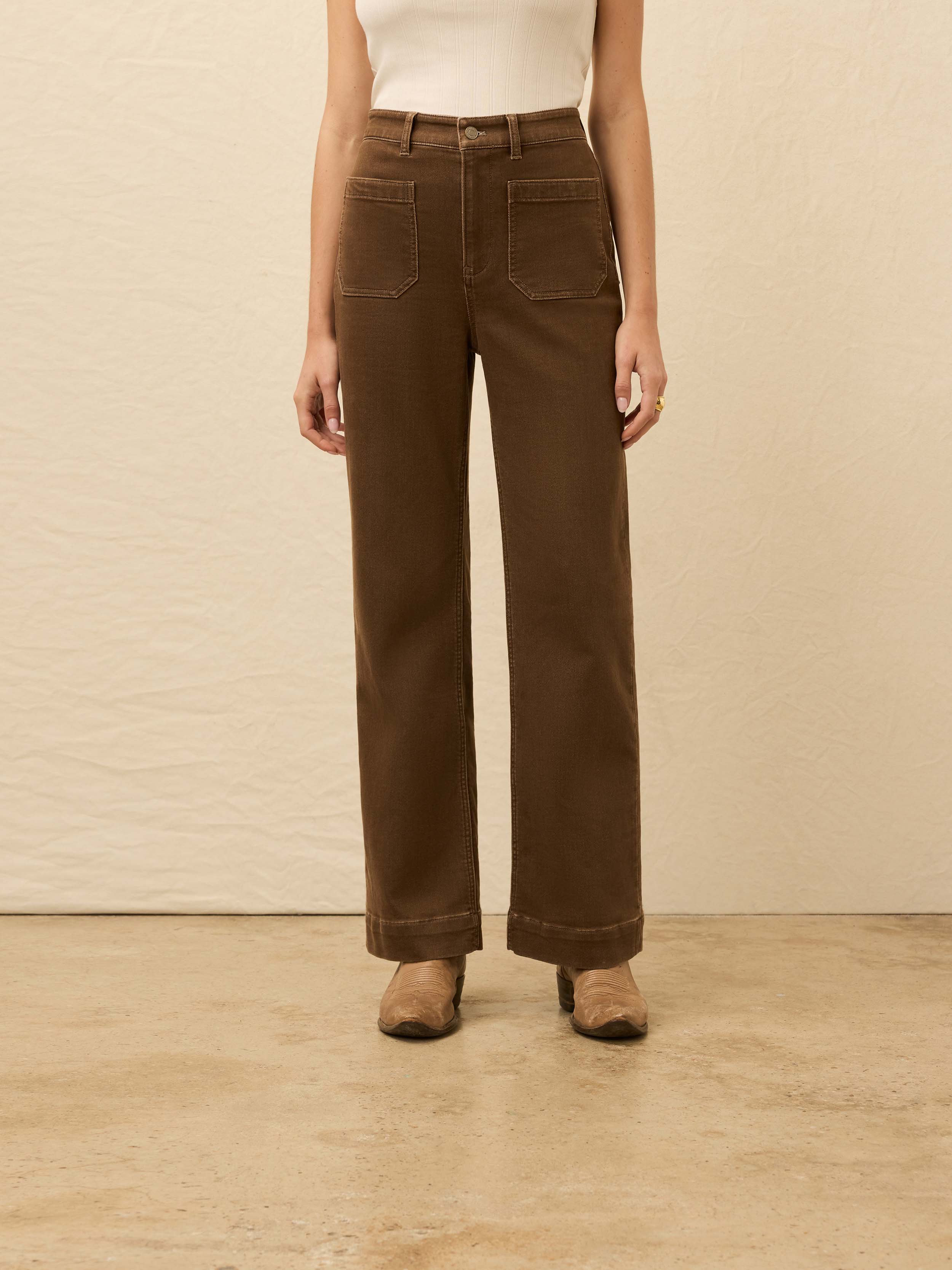  | Stretch Terry Patch Pocket Pant - Walnut | Faherty Brand