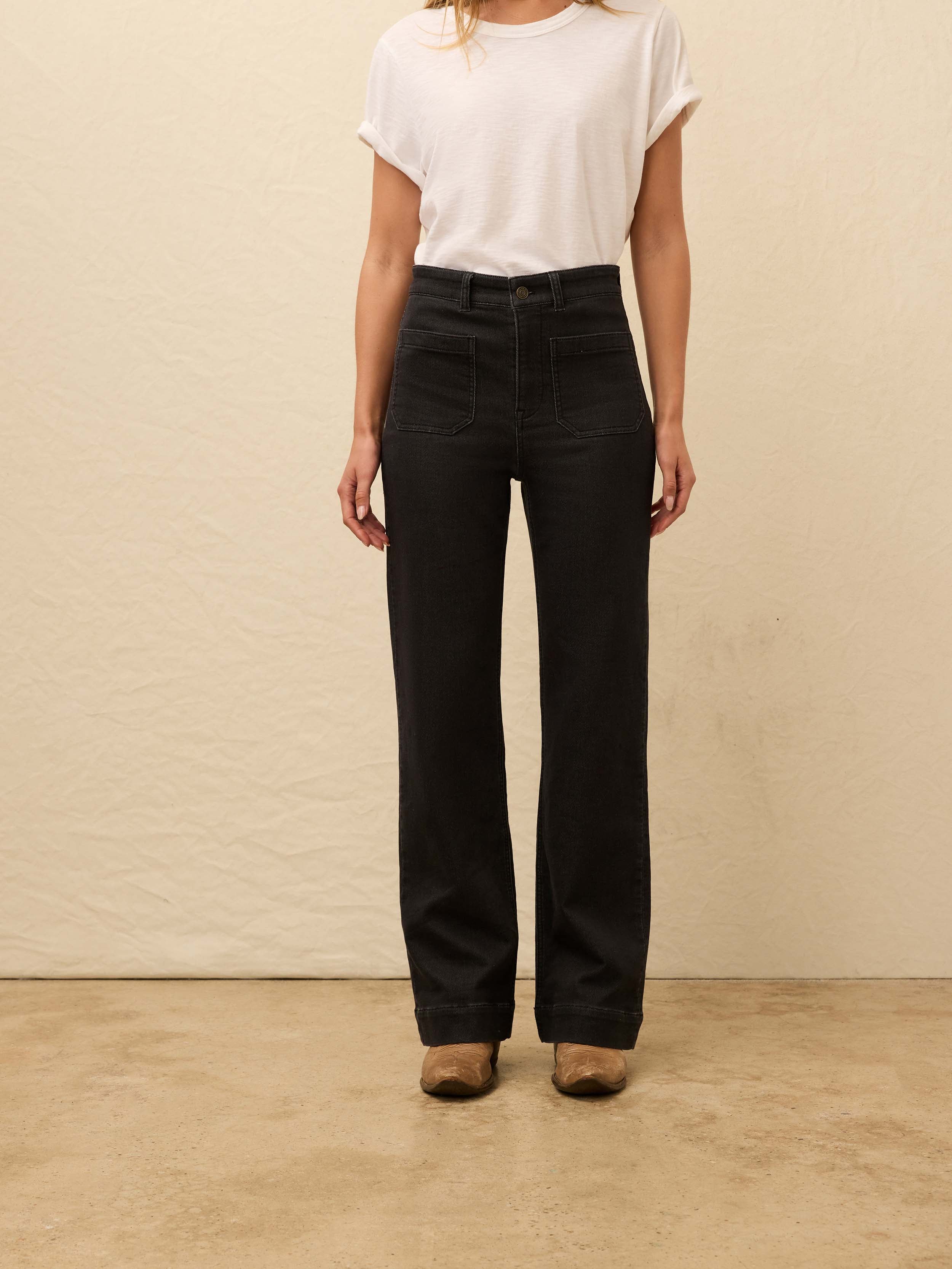 Stretch Terry Patch Pocket Ankle Pant - Onyx Black | Faherty Brand