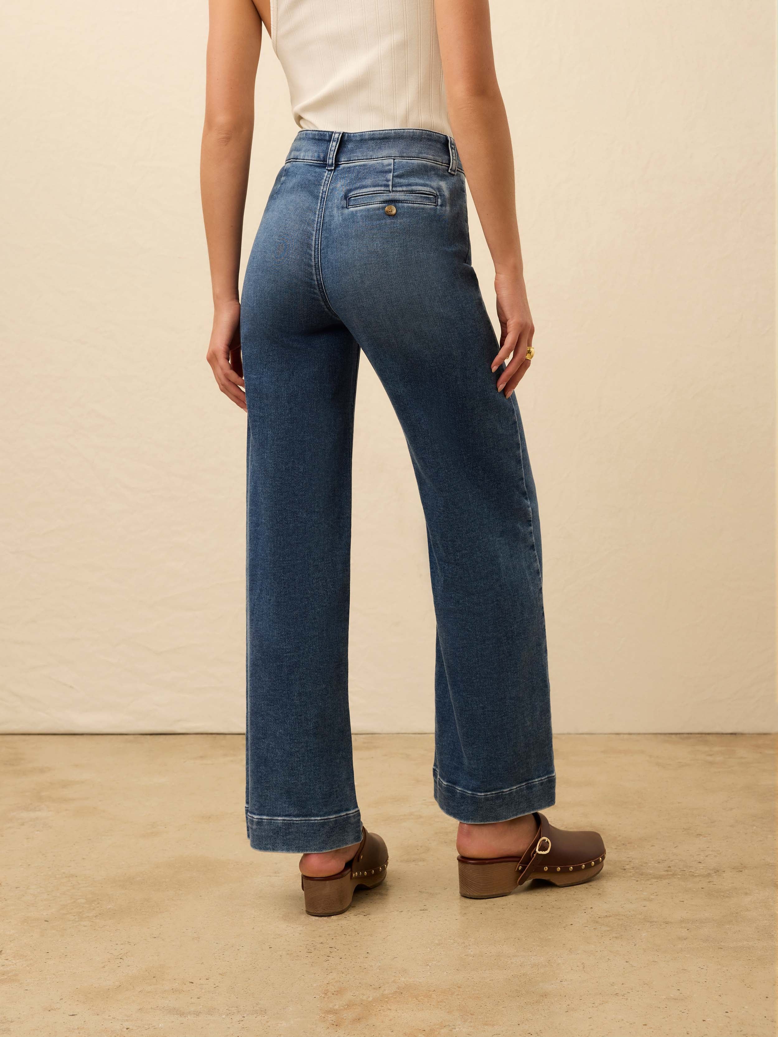Stretch Terry Sailor Trouser - Bayshore Wash | Faherty Brand