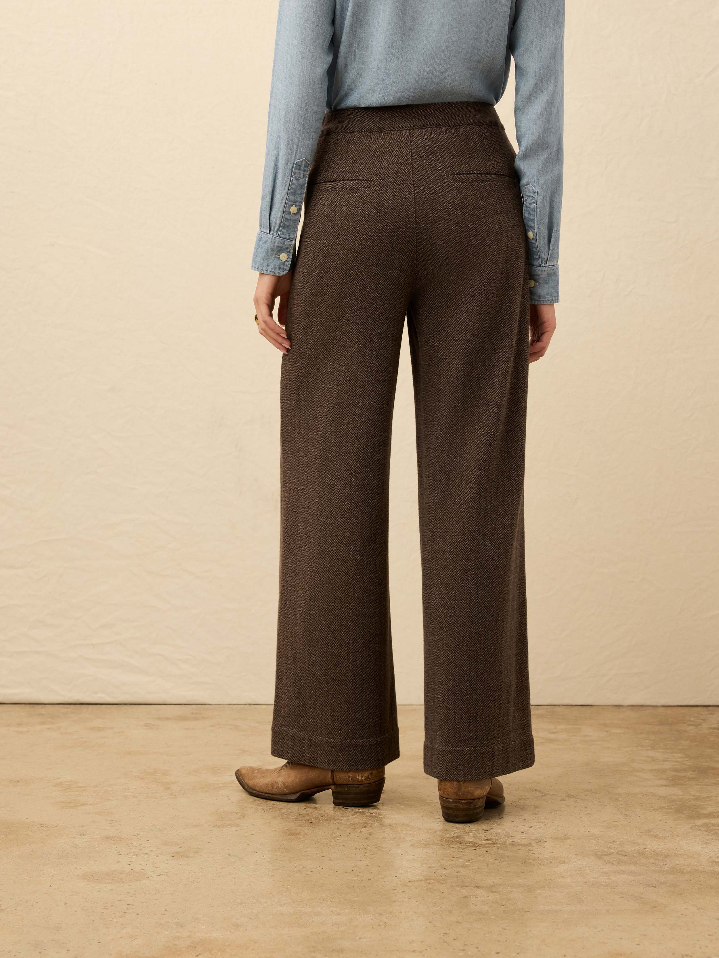 Inlet Knit Tweed Trouser - Woodland Herringbone