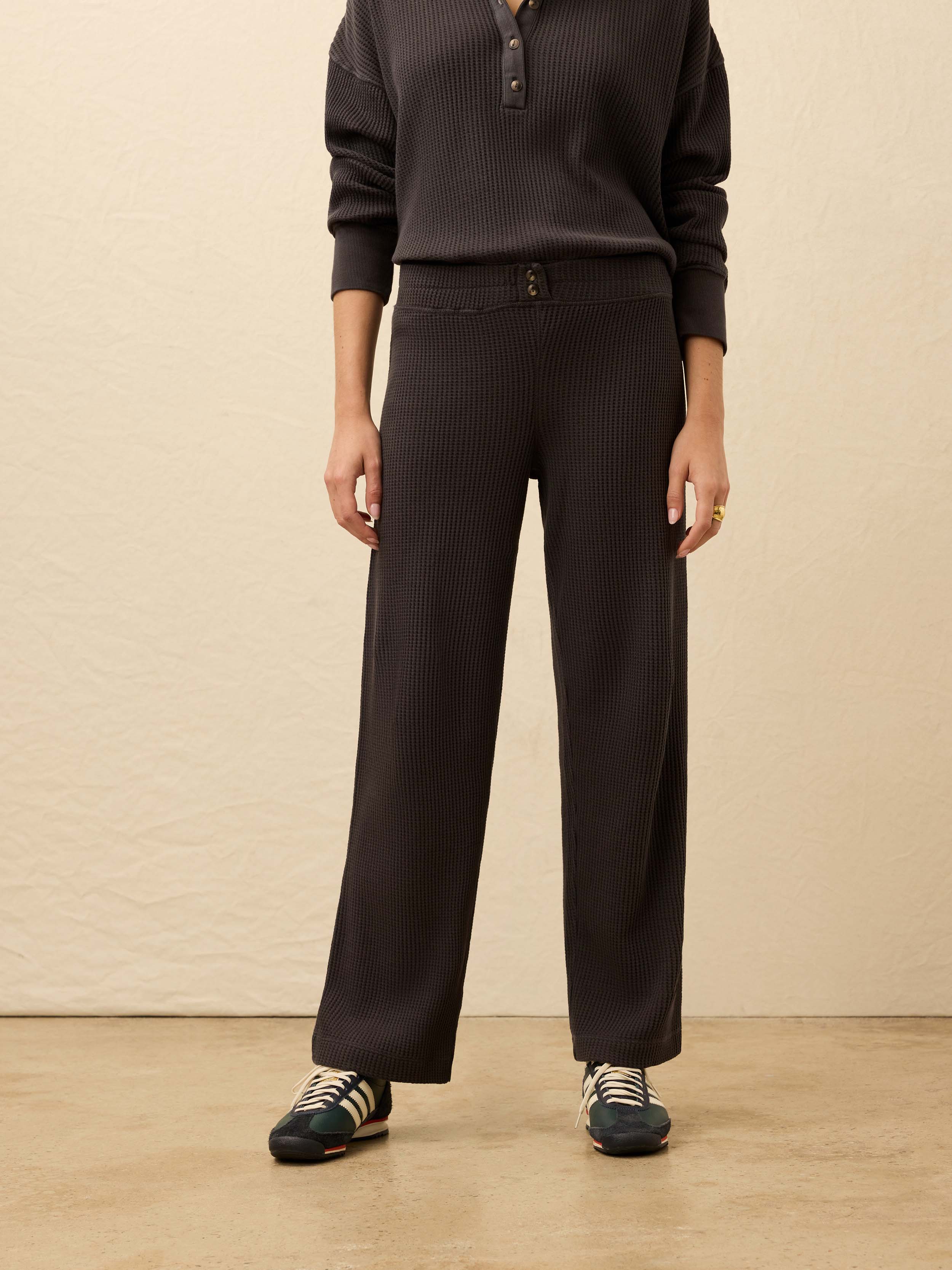 Après Waffle Pant - Washed Black