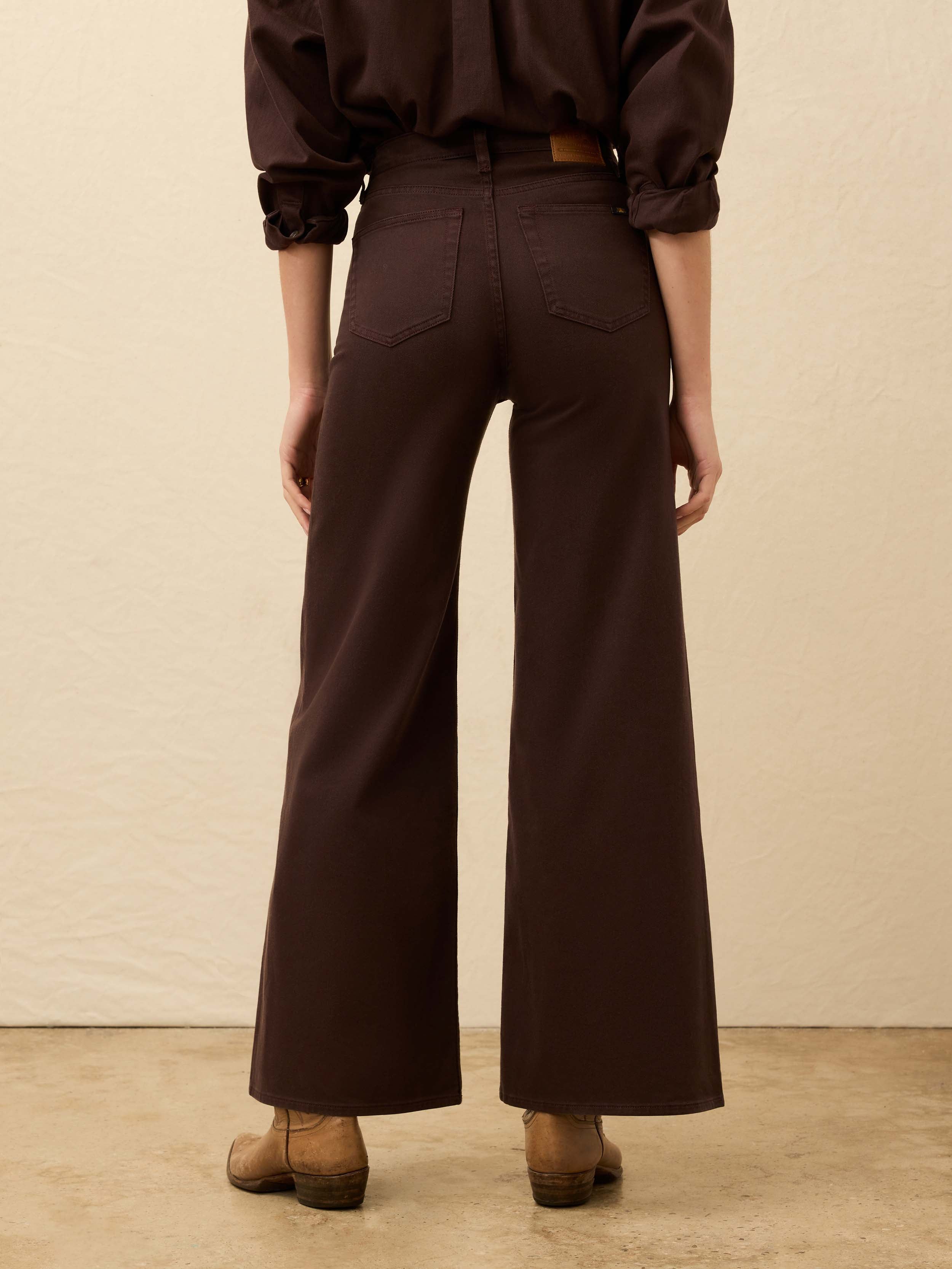 【タグ付】y2k cookjeans ブーツカット フレアデニム ダークブラウン Saturday Denim Wide Leg - Chocolate Brown | Faherty Brand