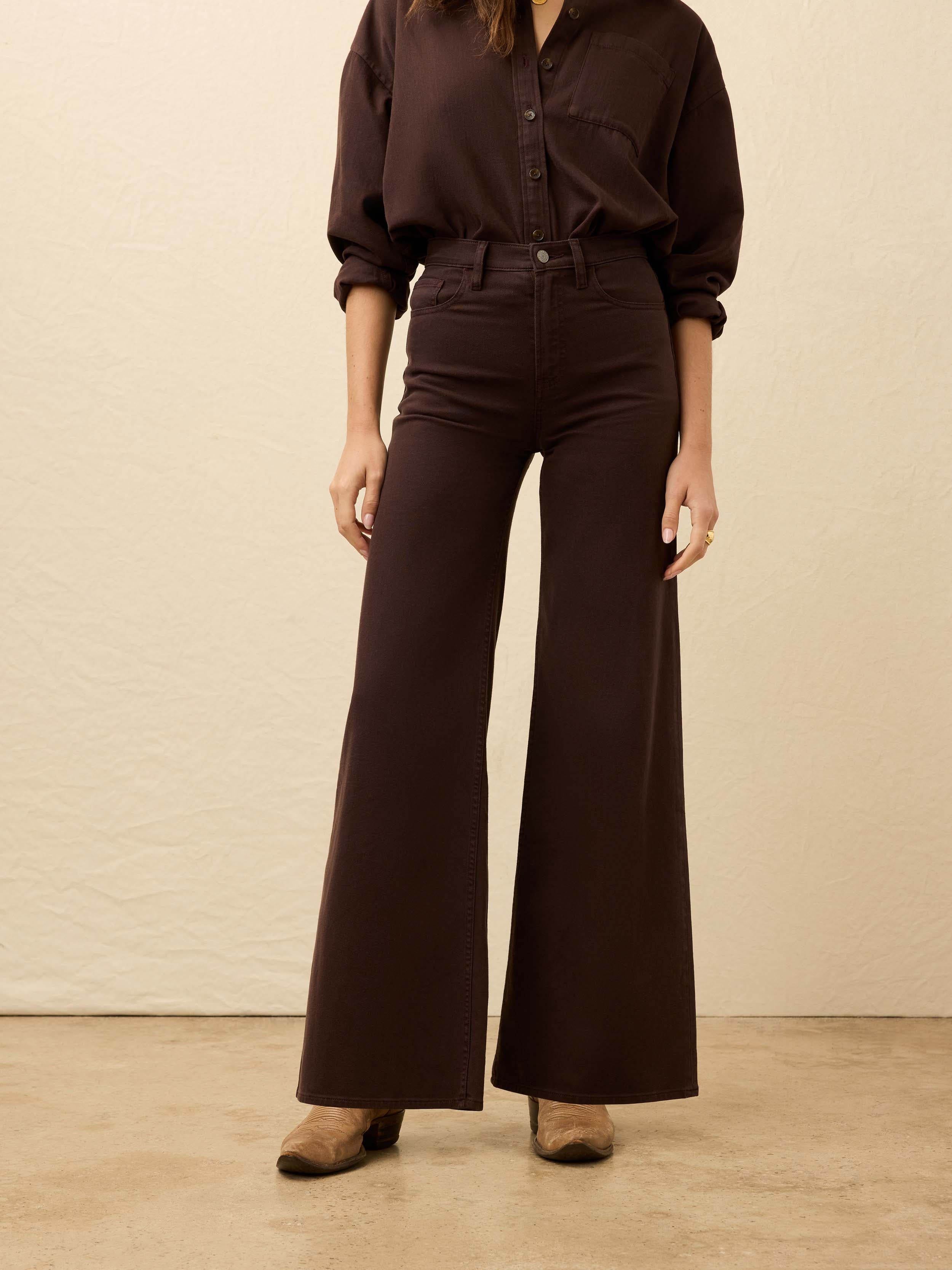 Saturday Denim Wide Leg - Chocolate Brown