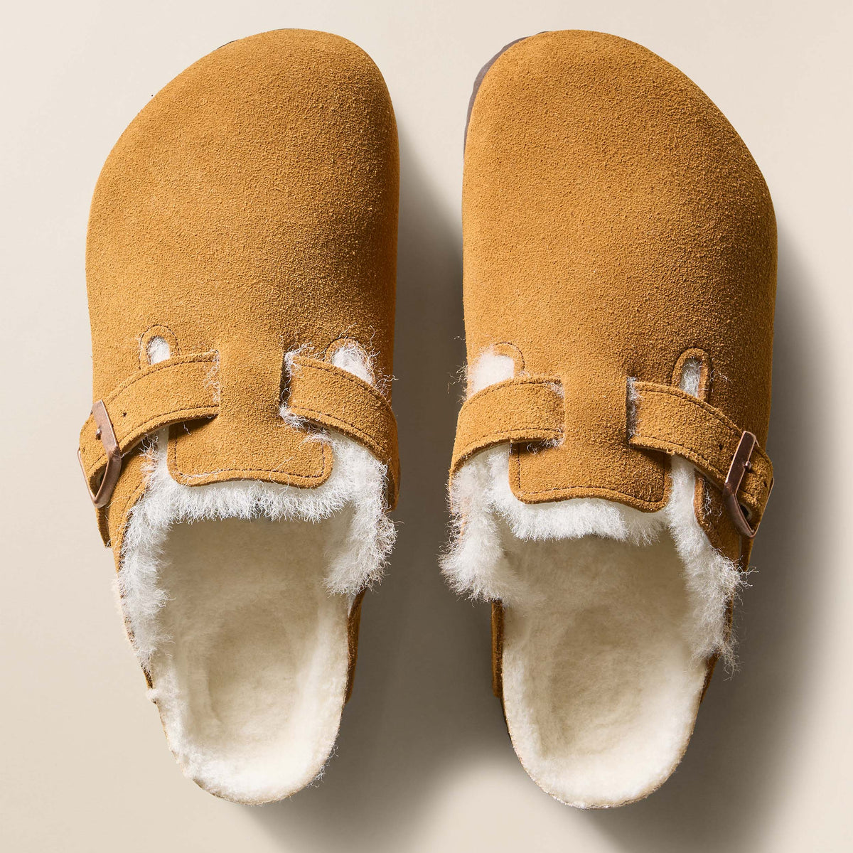 Birkenstock  Boston Suede Clogs in Chestnut BIRKENSTOCK Boston suede clogs | NET-A-PORTER main image 2